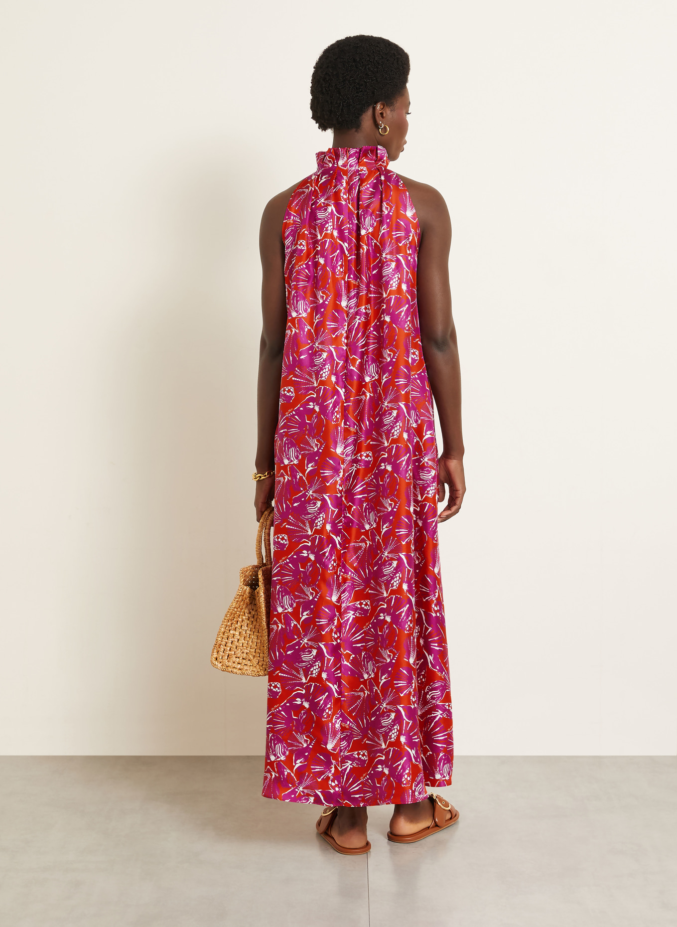 Max Mara Jedwabna sukienka CARTONE z kamieniami ozdobnymi: POMARAŃCZOWY / MOCNORÓŻOWY