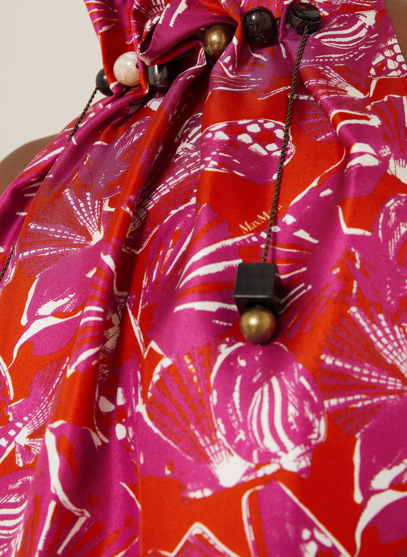 Max Mara Jedwabna sukienka CARTONE z kamieniami ozdobnymi: POMARAŃCZOWY / MOCNORÓŻOWY