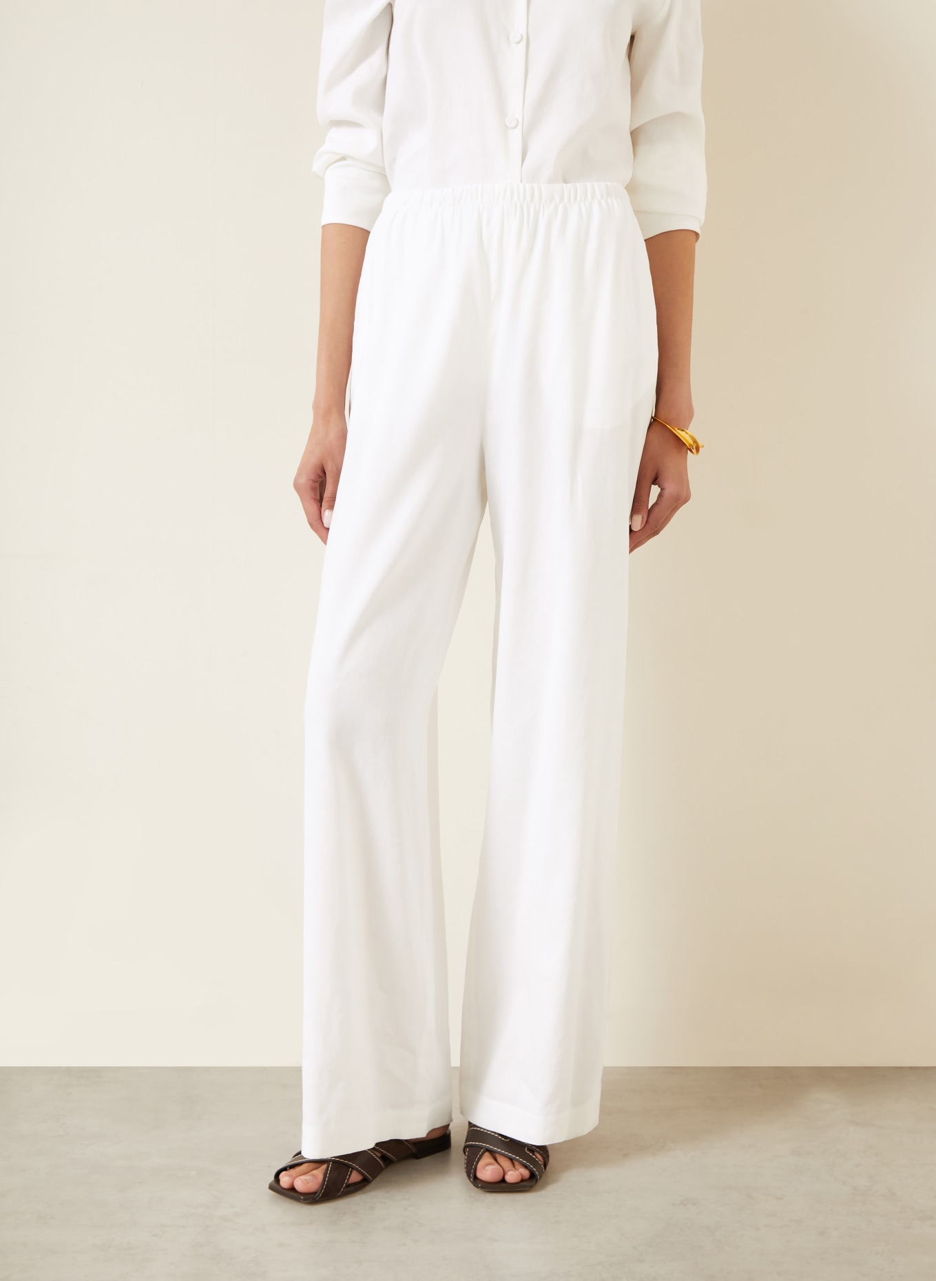 Max Mara Kalhoty Marlene DESTINO s lnem: BÍLÁ