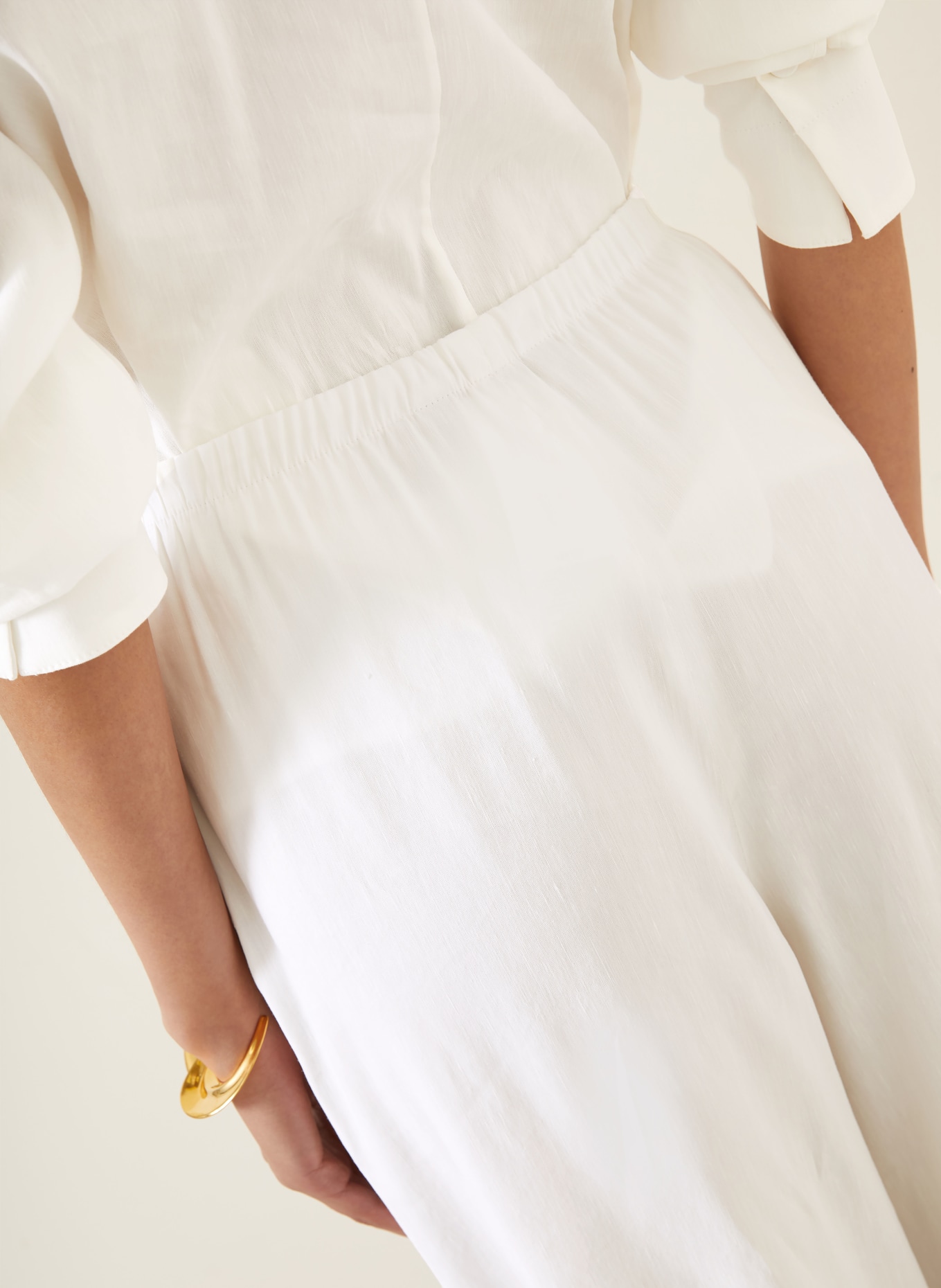 Max Mara Kalhoty Marlene DESTINO s lnem: BÍLÁ