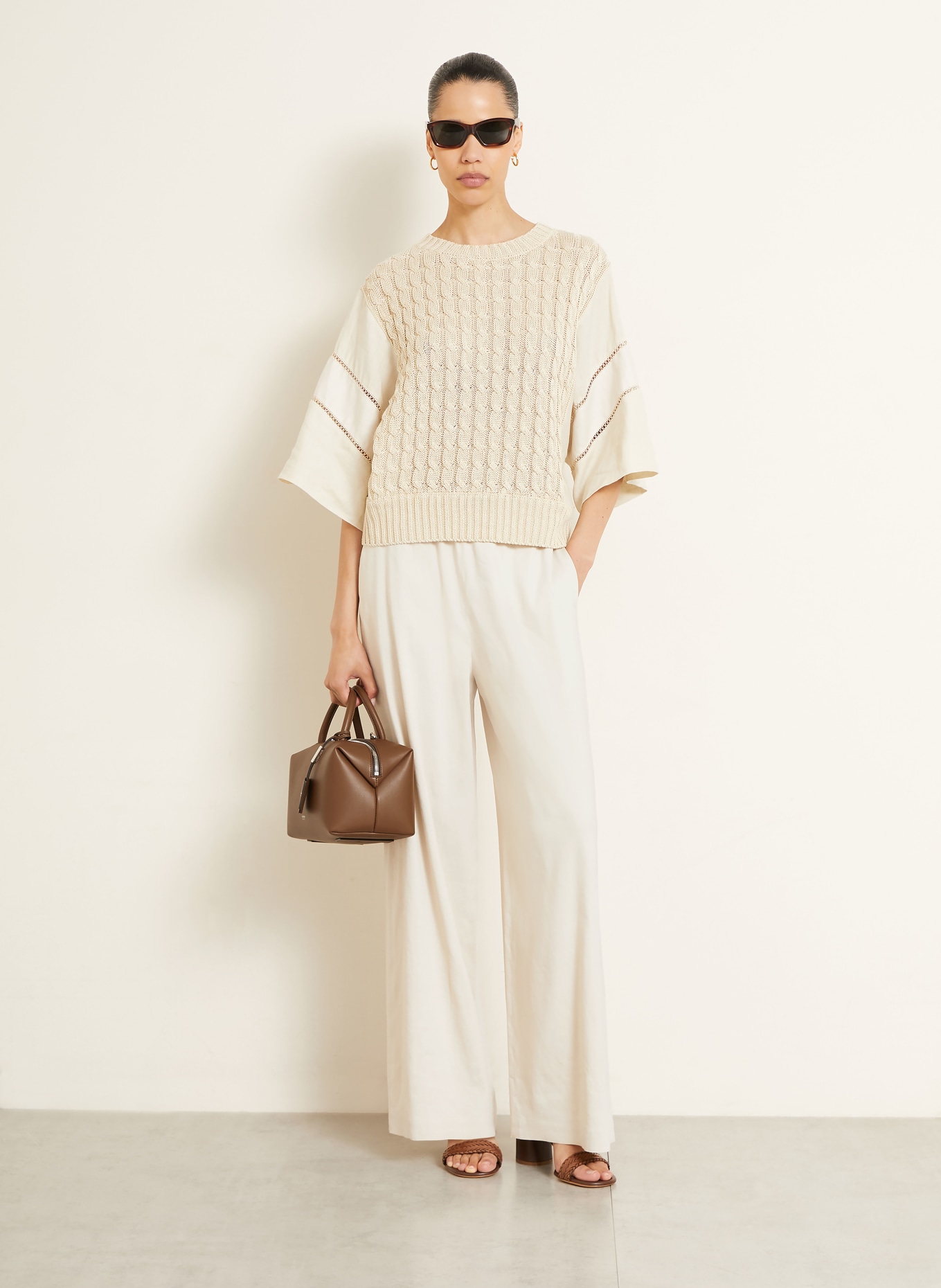 Max Mara Marlenehose DESTINO mit Leinen: BEIGE