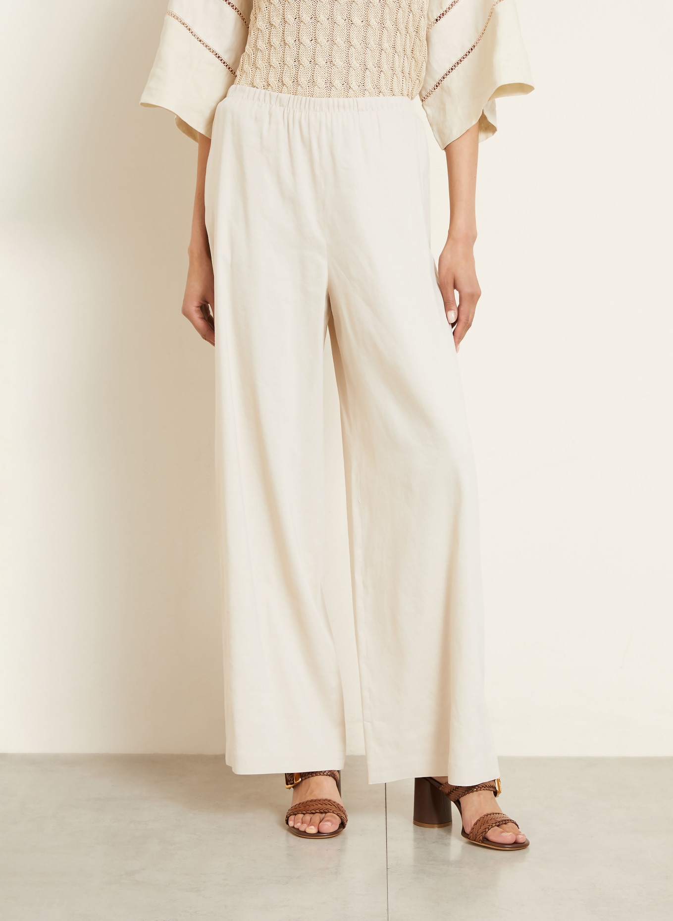 Max Mara Marlenehose DESTINO mit Leinen: BEIGE