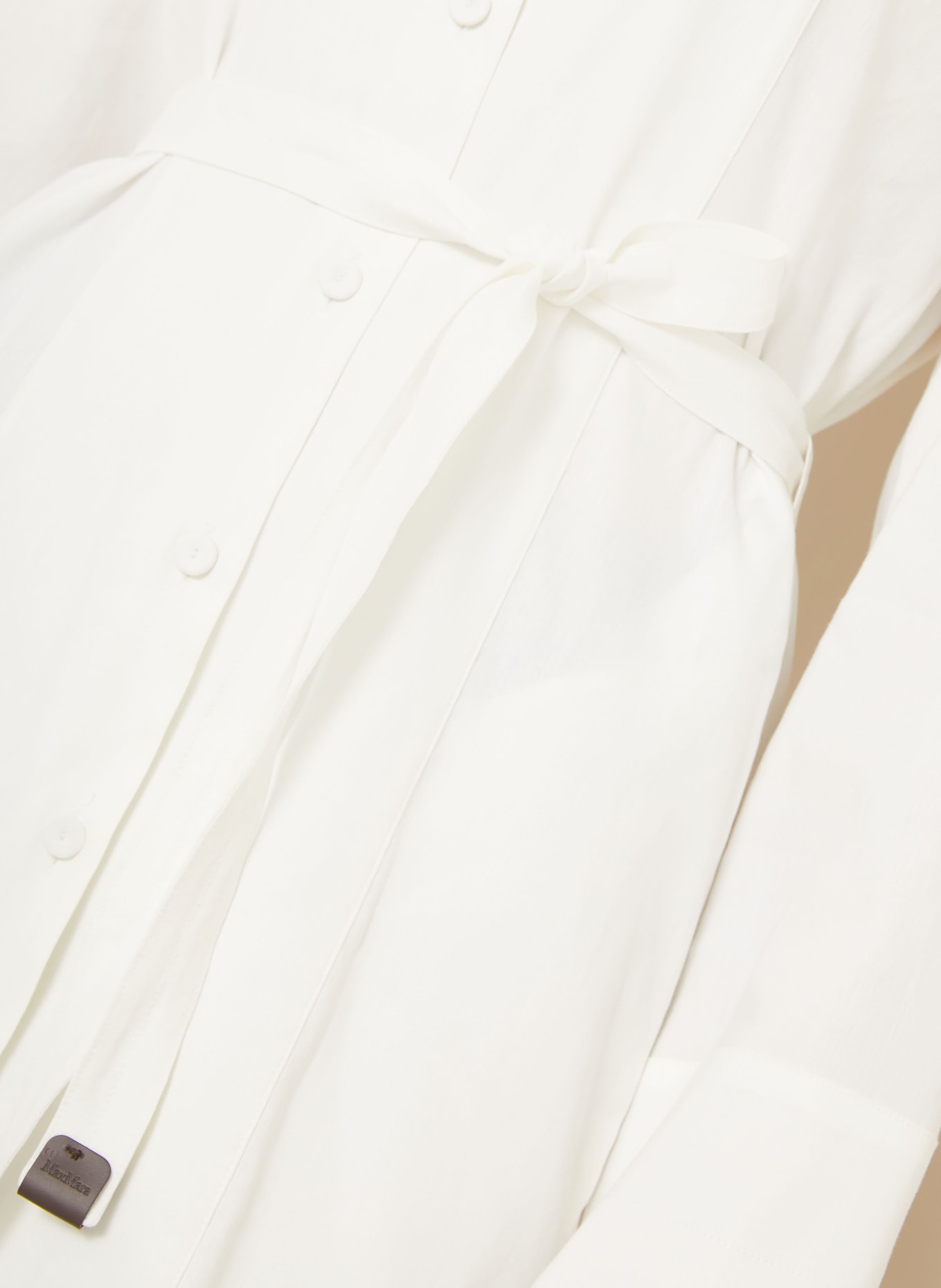 Max Mara NORDICA shirt dress with linen: WHITE