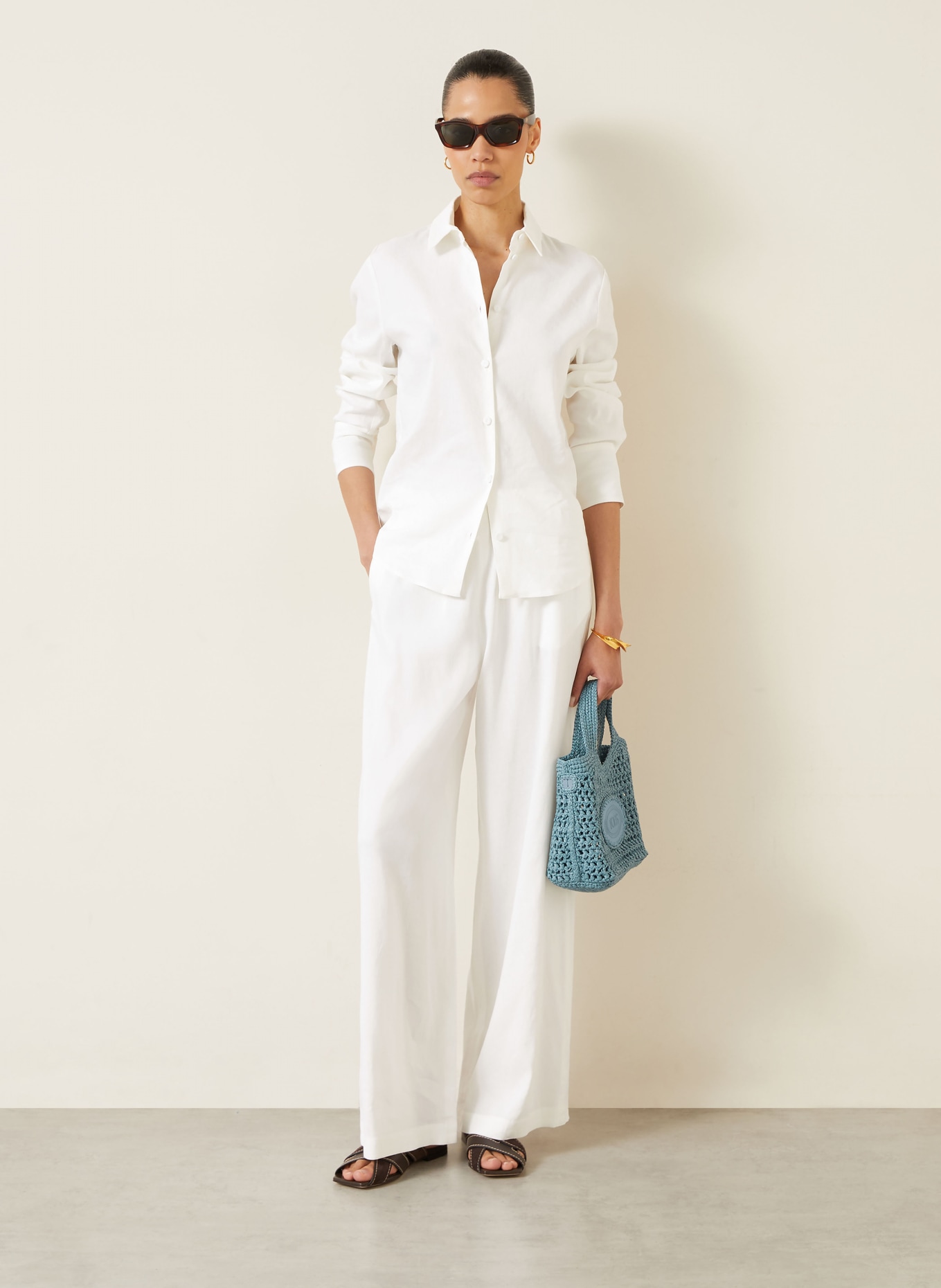 Max Mara Overhemdblouse BADESSE met linnen: WIT