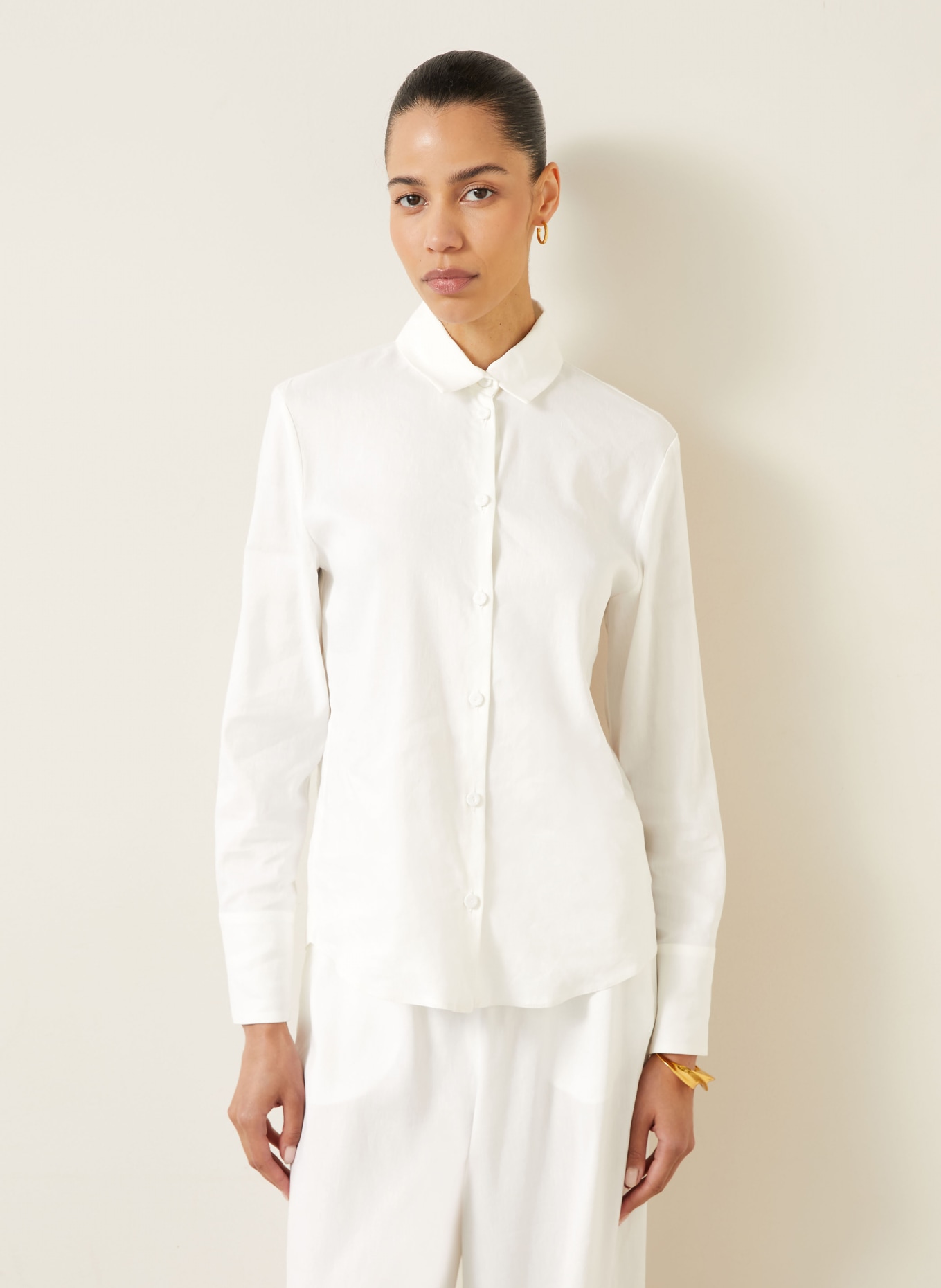 Max Mara Overhemdblouse BADESSE met linnen: WIT