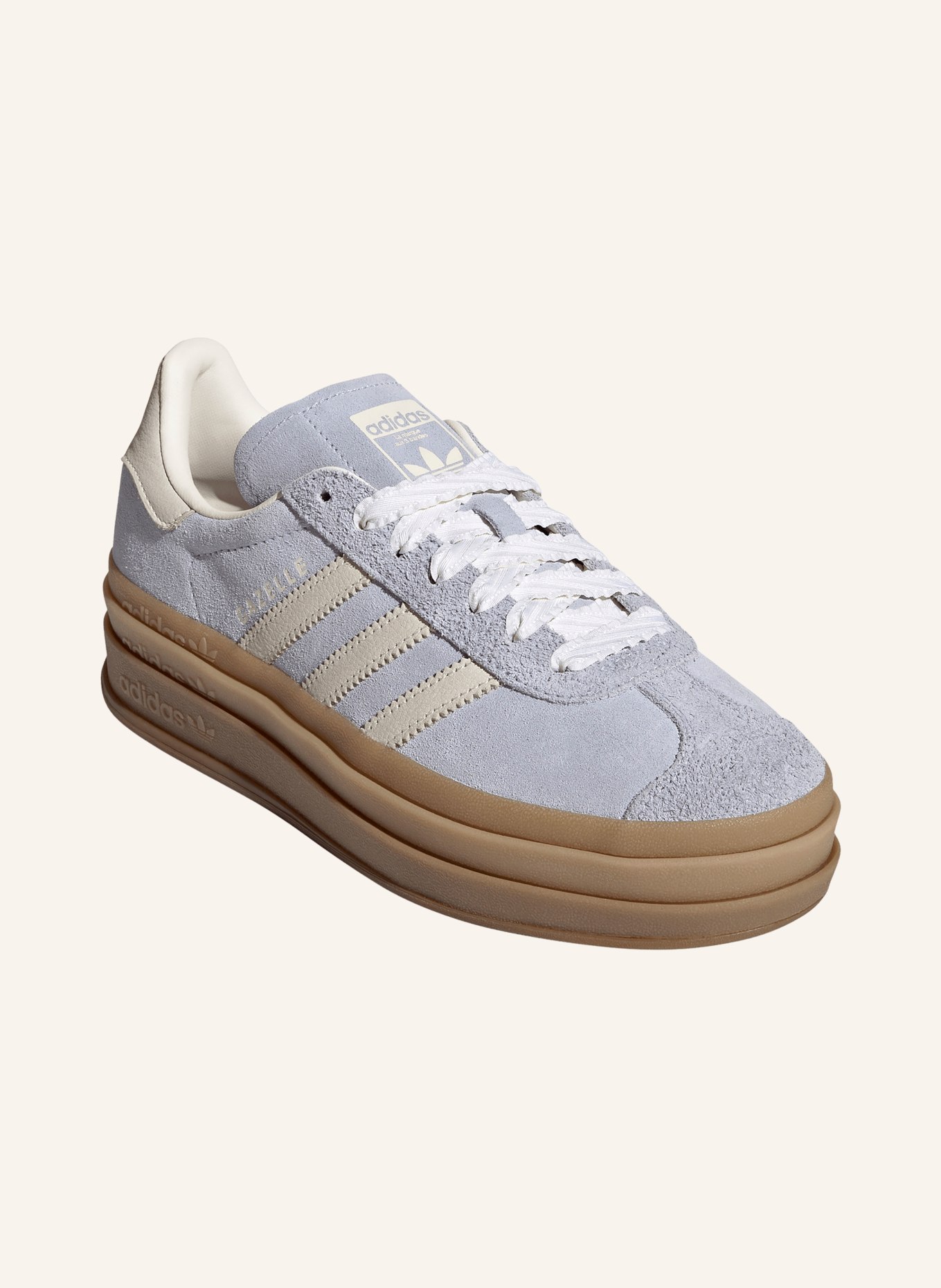 adidas Originals GAZELLE BOLD Sneakers: LIGHT BLUE / CREAM / WHITE