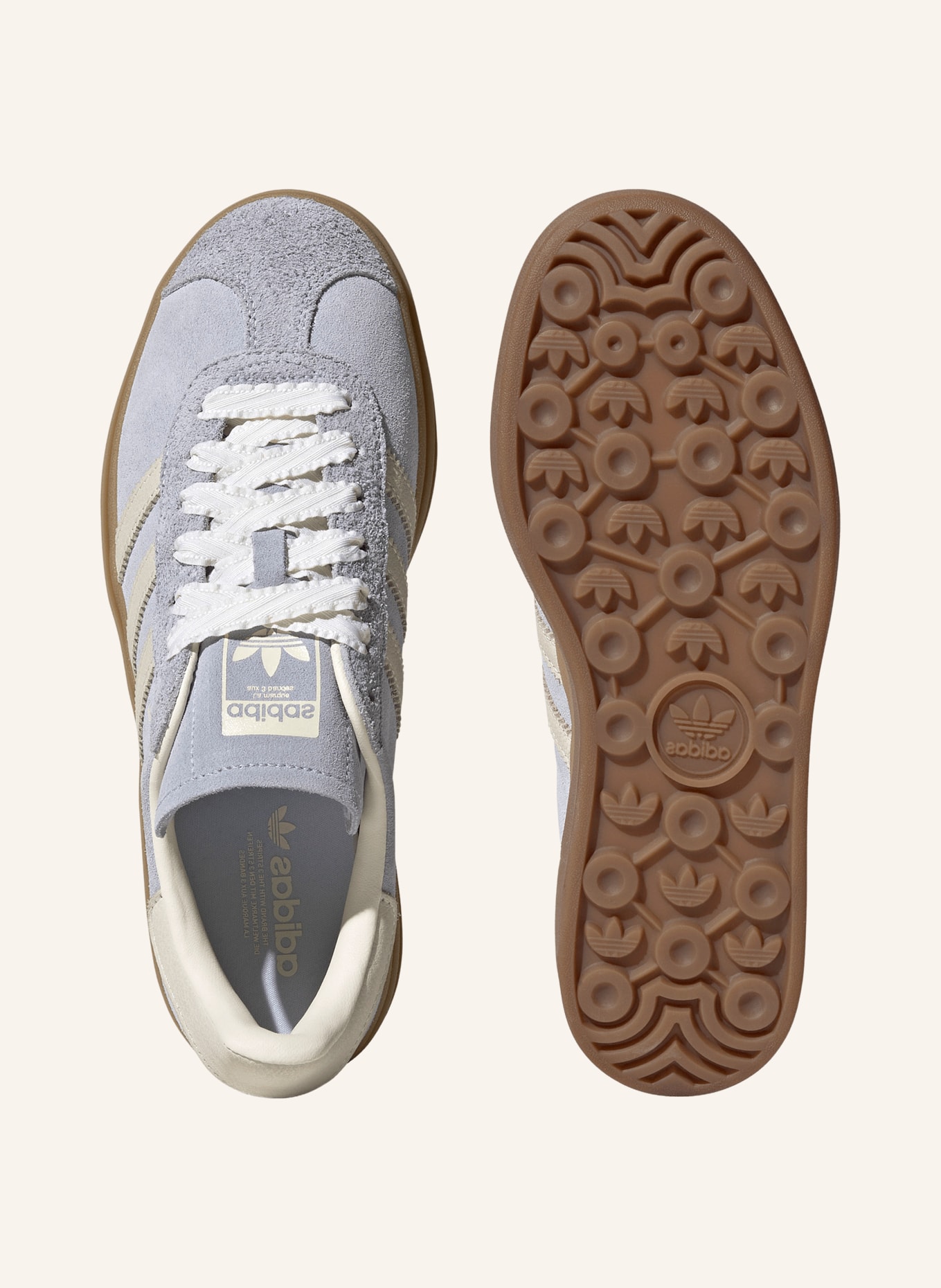 adidas Originals GAZELLE BOLD Sneakers: LIGHT BLUE / CREAM / WHITE