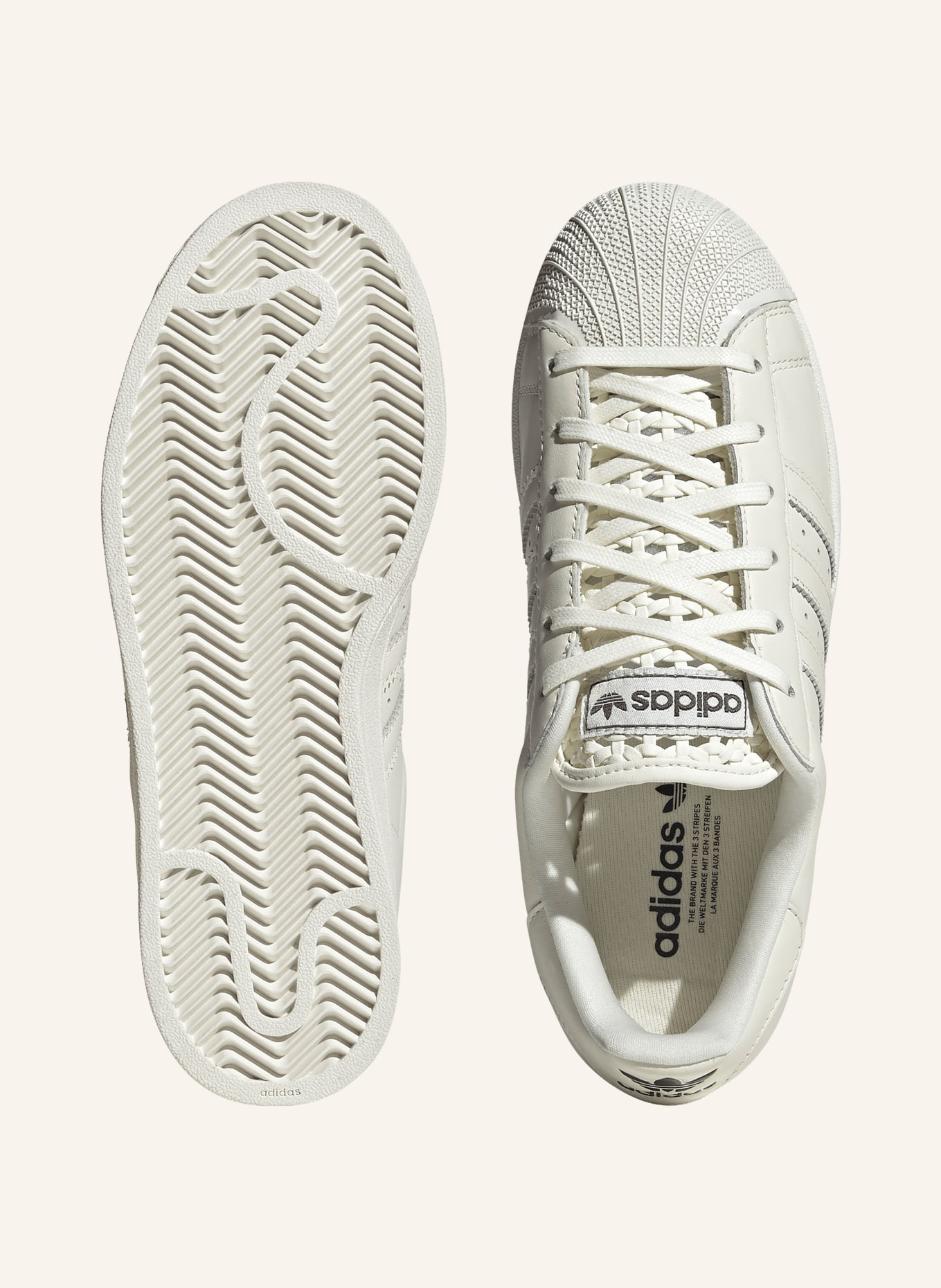 adidas Originals SUPERSTAR II Sneakers: CREAM / DARK GRAY