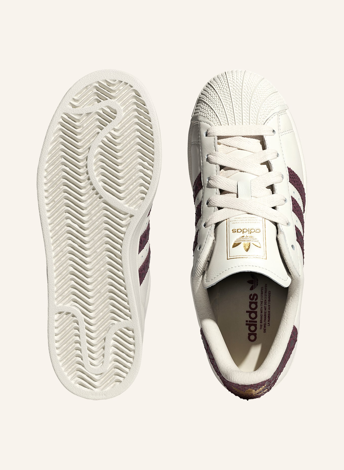 adidas Originals Sneaker SUPERSTAR II: CRÈME / GOUD / DONKERROOD