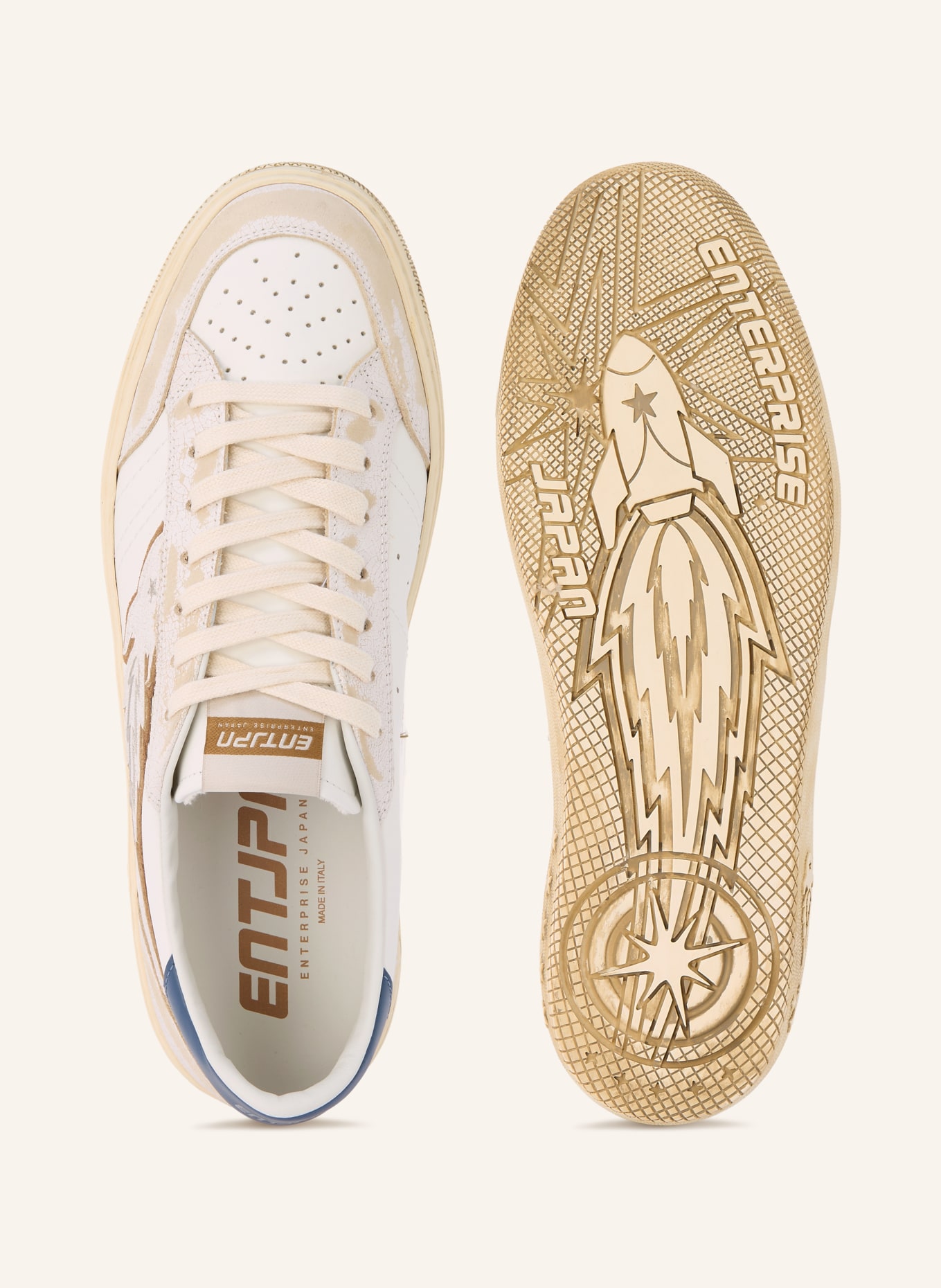 ENTERPRISE JAPAN Buty sportowe JUPITER ROCKET: BIAŁY / BEŻOWY / GRANATOWY