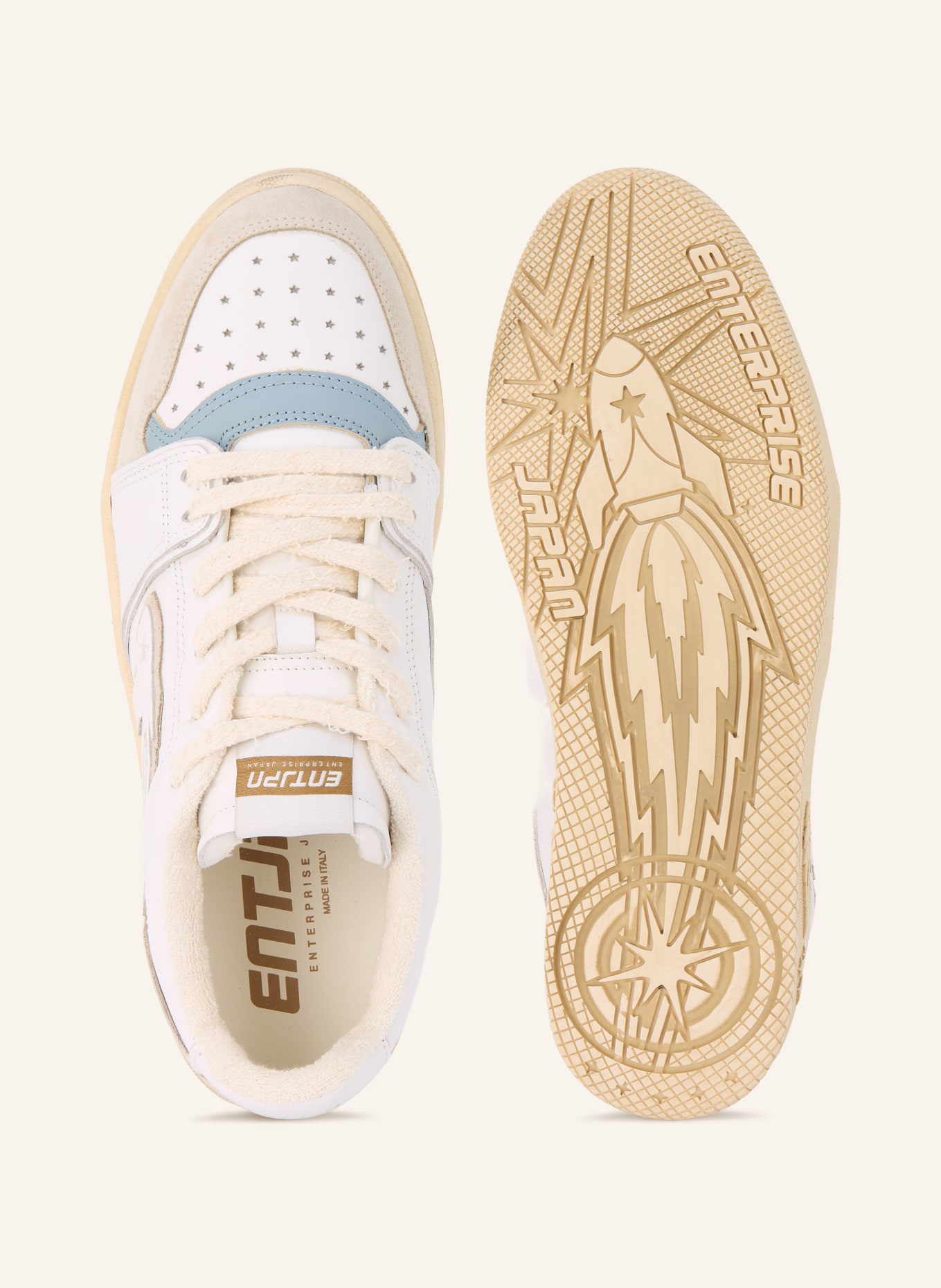 ENTERPRISE JAPAN Buty sportowe EGG ROCKET: BIAŁY / BEŻOWY / SZARONIEBIESKI