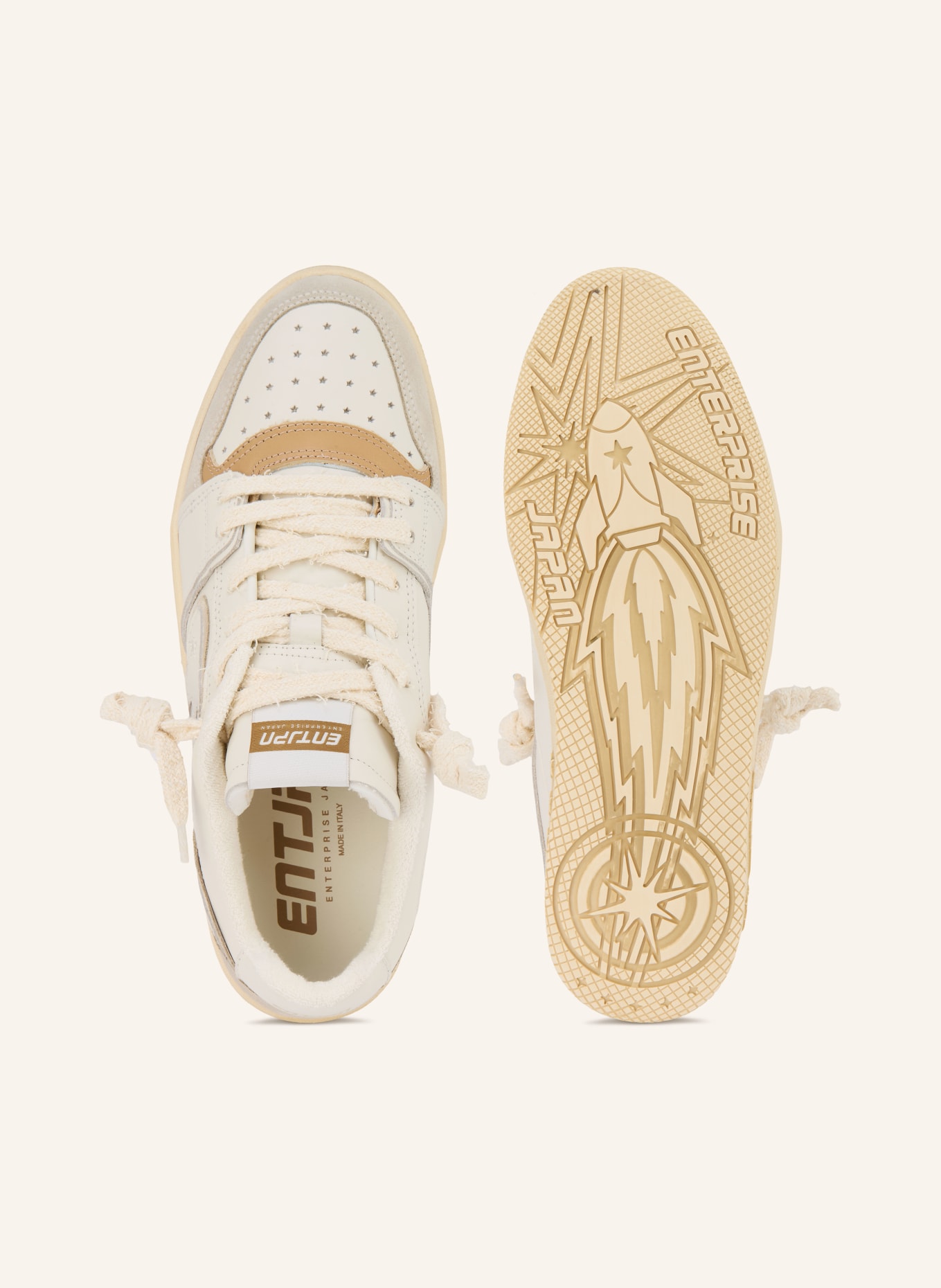 ENTERPRISE JAPAN Baskets EGG ROCKET 3: BLANC / CHAMEAU / BEIGE