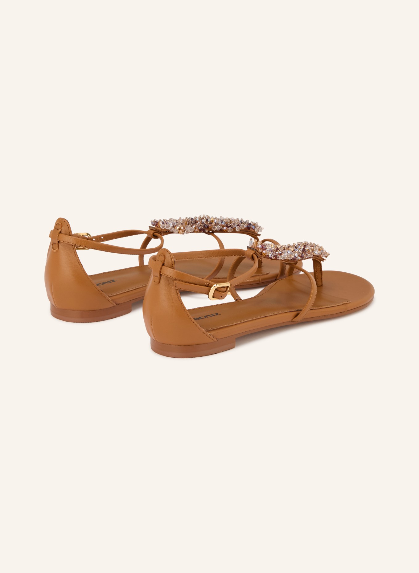 Lola Cruz Séparateurs d'orteils MARTINA avec pierres décoratives: COGNAC