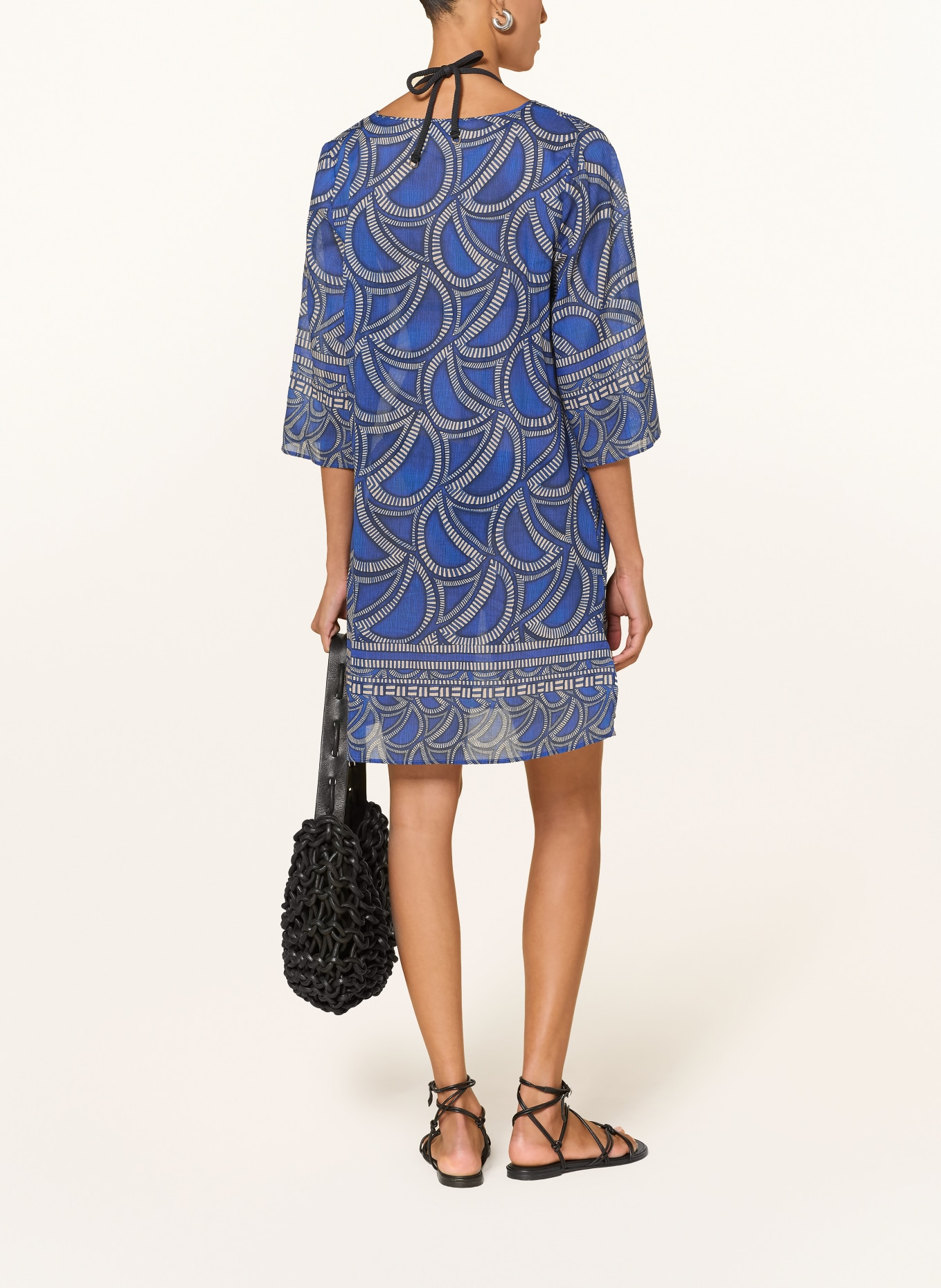 Charmline Robe de plage TRIBAL FLOW à manches 3/4: BLEU / BLANC