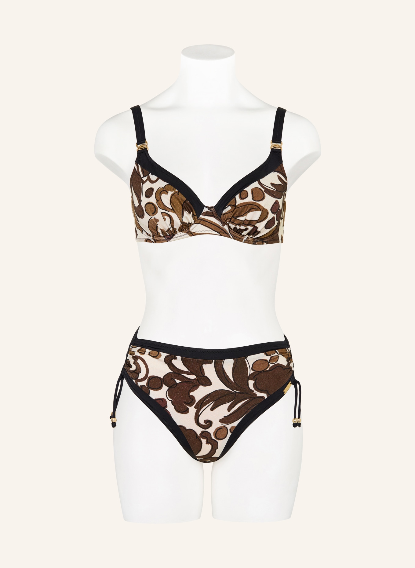 Charmline Bügel-Bikini ORNAMENT GRACE: KHAKI / ECRU / SCHWARZ