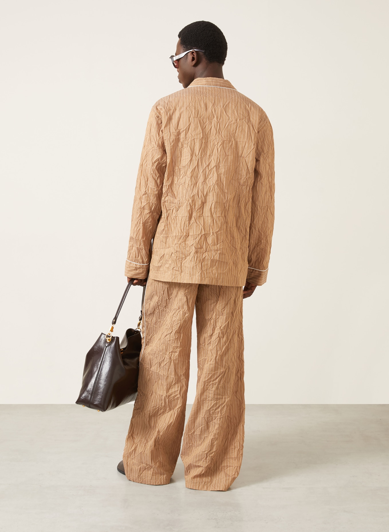 DOLCE & GABBANA Sakko Regular Fit mit Leinen: BRAUN / CREME