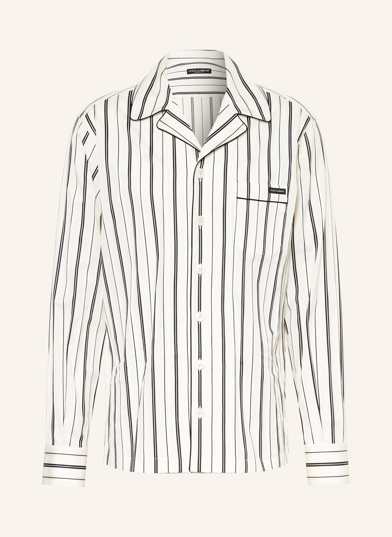 DOLCE & GABBANA Koszula o kroju Comfort Fit: KREMOWY / CZARNY