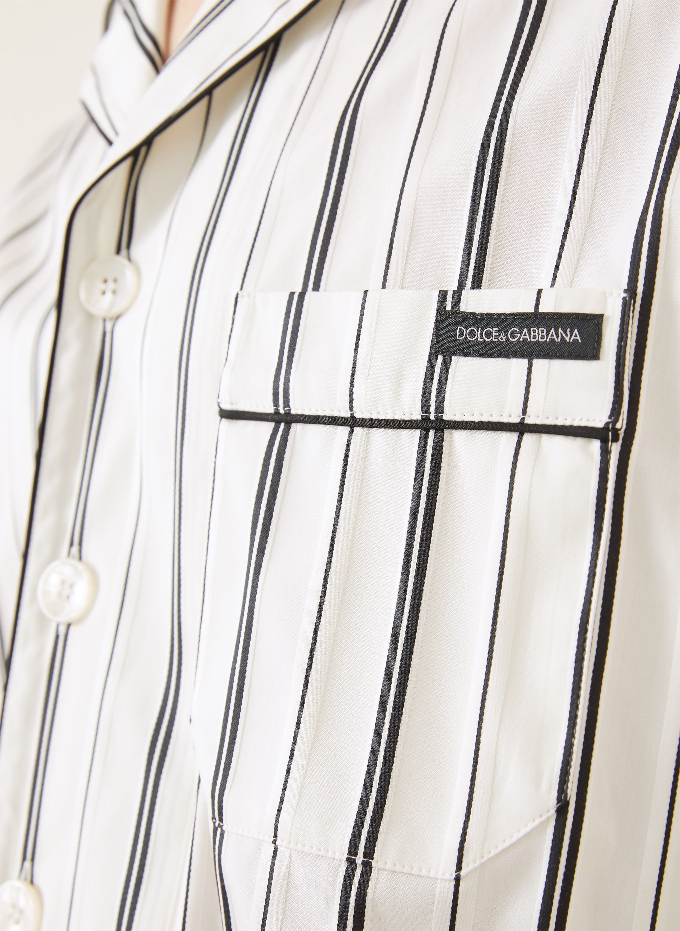 DOLCE & GABBANA Koszula o kroju Comfort Fit: KREMOWY / CZARNY