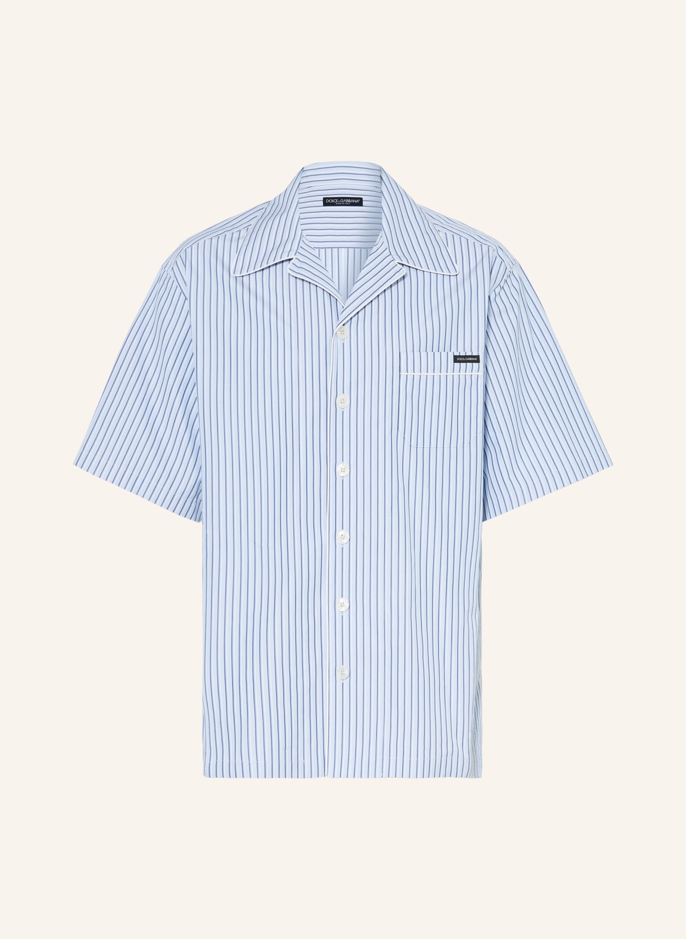 DOLCE & GABBANA Resorthemd Comfort Fit: HELLBLAU / BLAU / WEISS