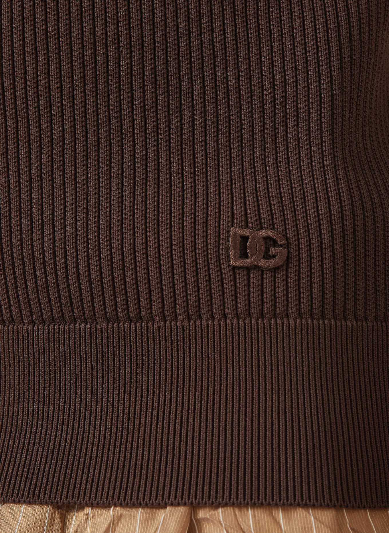 DOLCE & GABBANA Sweter polo: CIEMNOBRĄZOWY