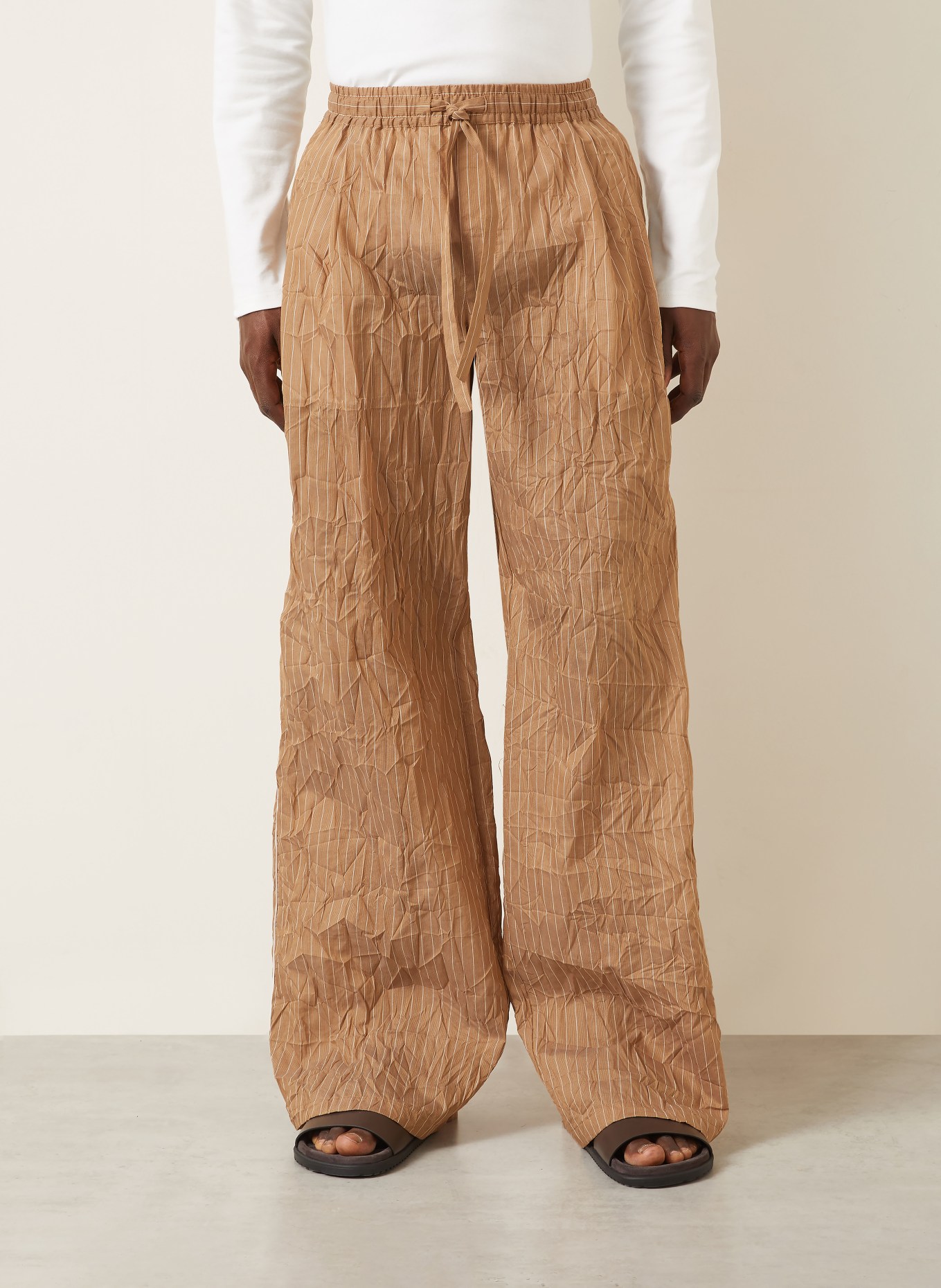 DOLCE & GABBANA Spodnie o regularnym kroju: BRĄZOWY / KREMOWY