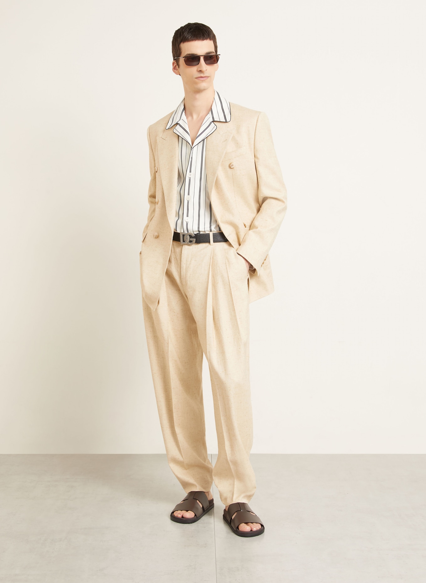 DOLCE & GABBANA Anzughose Slim Fit: S8230 MELANGE BIANCHI-BEIG