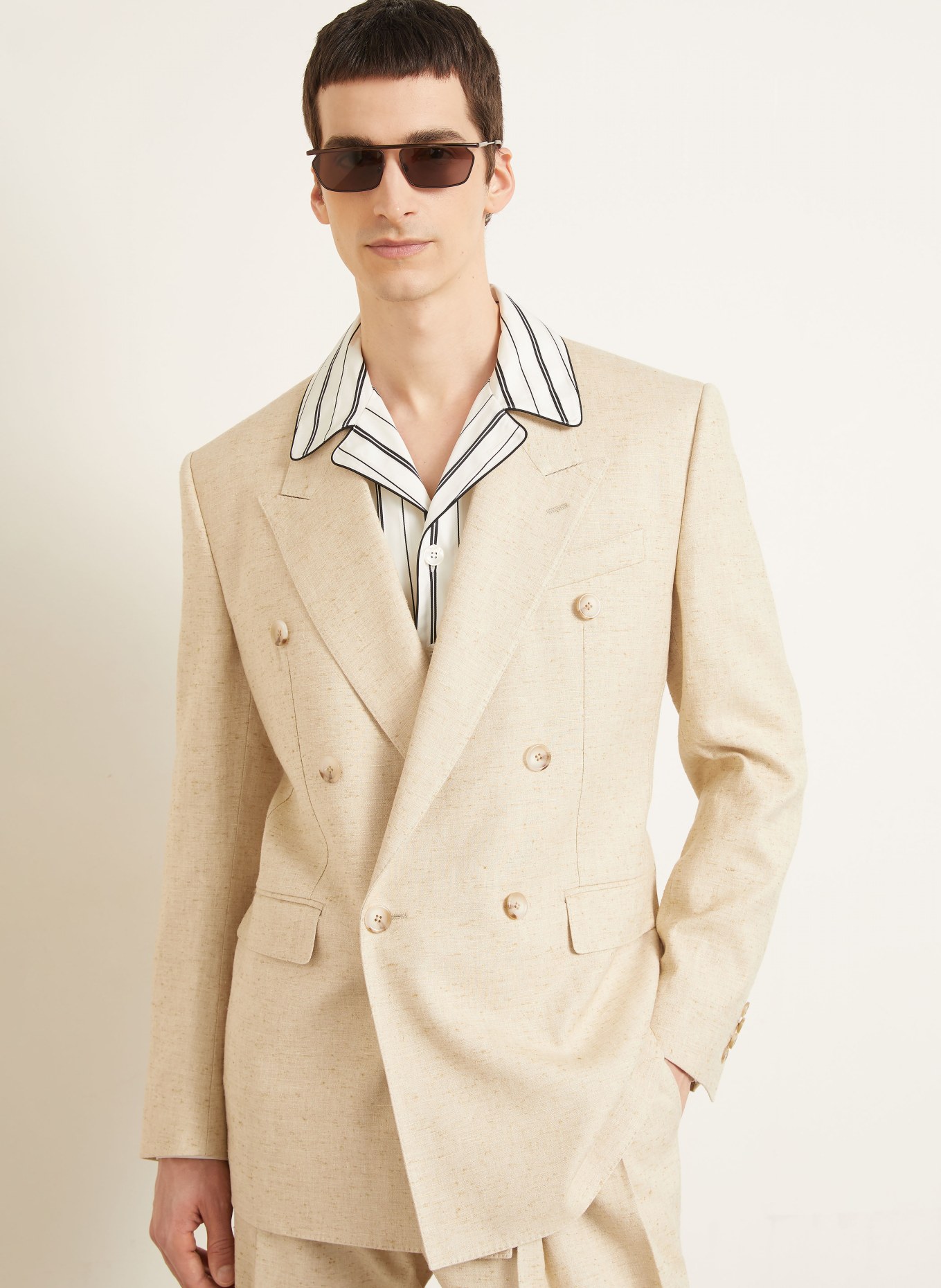 DOLCE & GABBANA Anzugsakko Slim Fit: S8230 MELANGE BIANCHI-BEIG