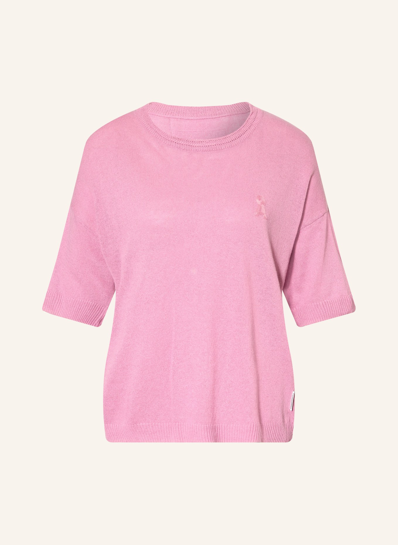 ARMEDANGELS Svetr s lněným vzorem a 3/4 rukávy: STARORŮŽOVÁ