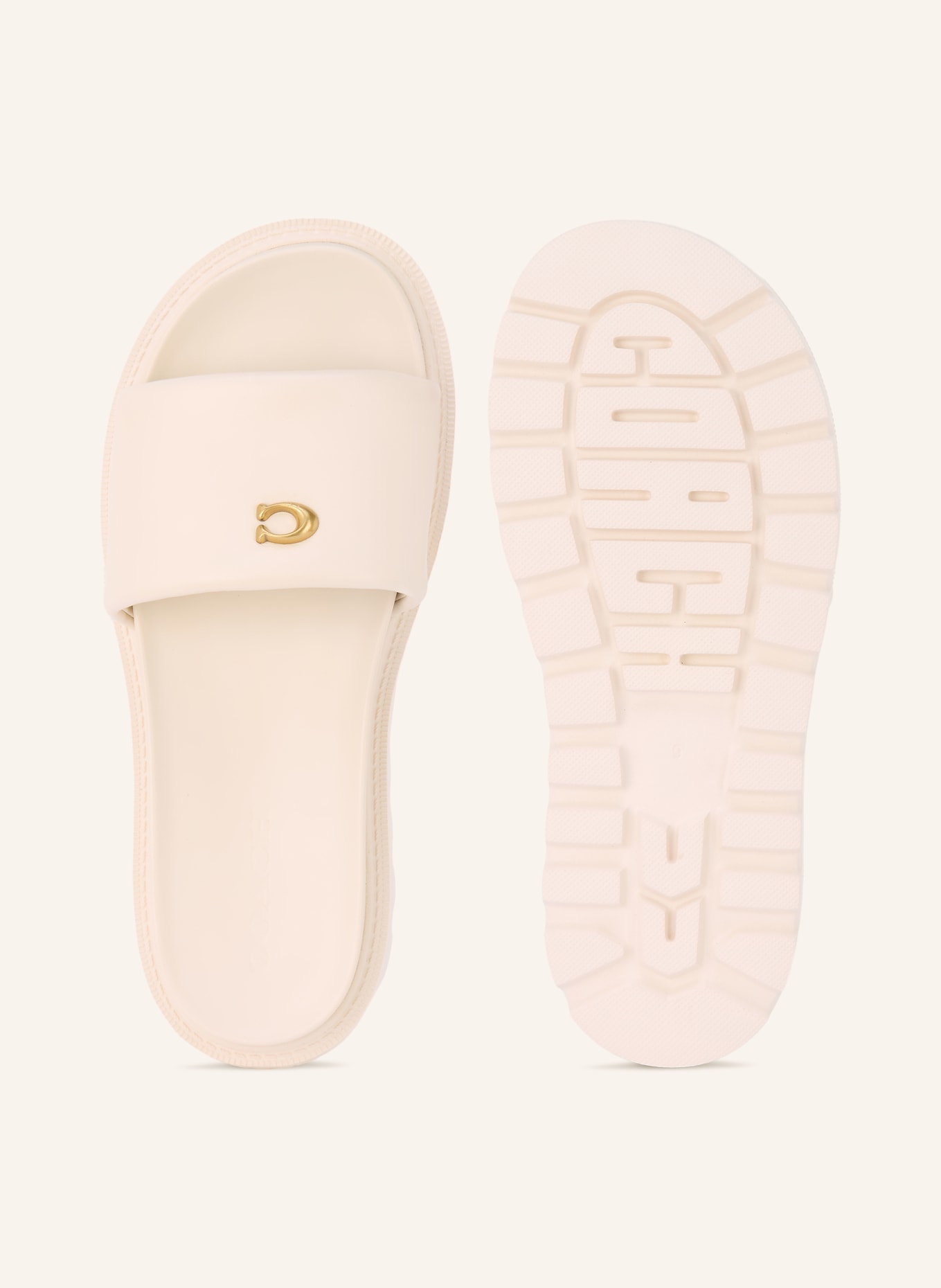 COACH BRYNN Mules: CREAM / GOLD