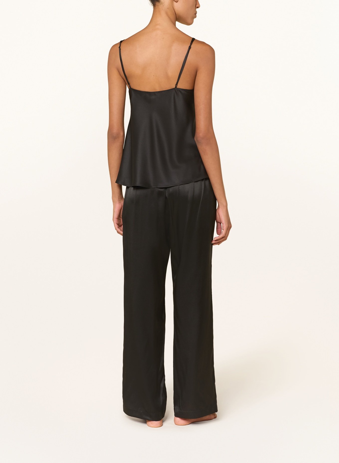 SIMONE PÉRÈLE Schlafhose LOVE ME aus Seide: SCHWARZ