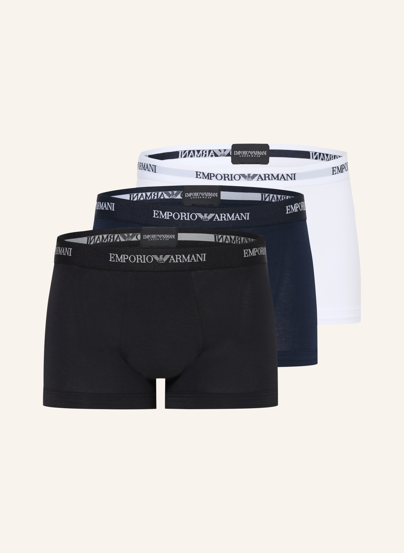 EMPORIO ARMANI 3-pack boxer shorts: BLACK / WHITE