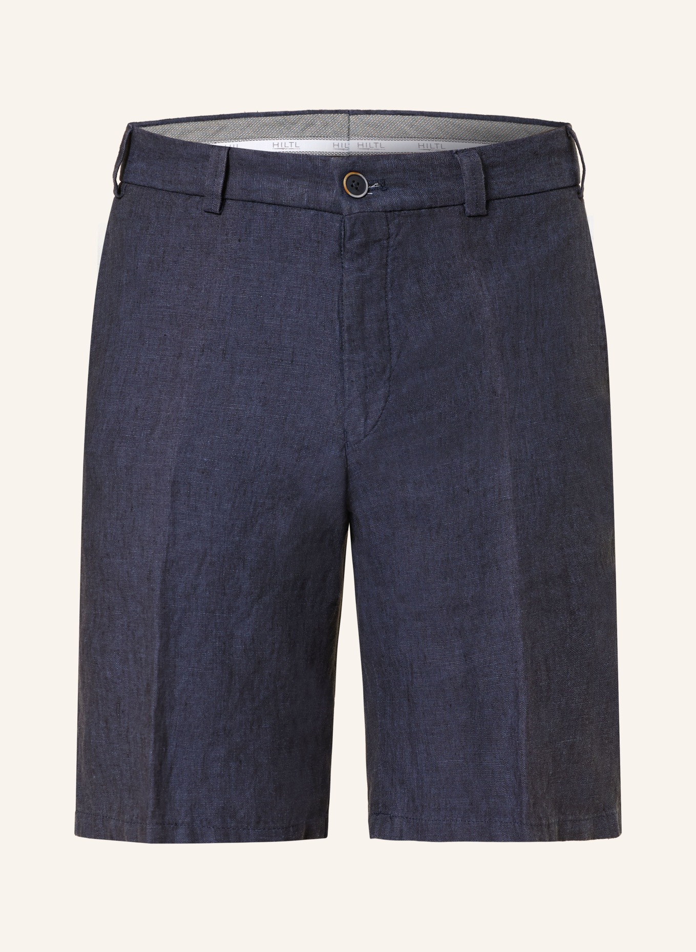 HILTL PARMINO linen chino shorts: DARK BLUE