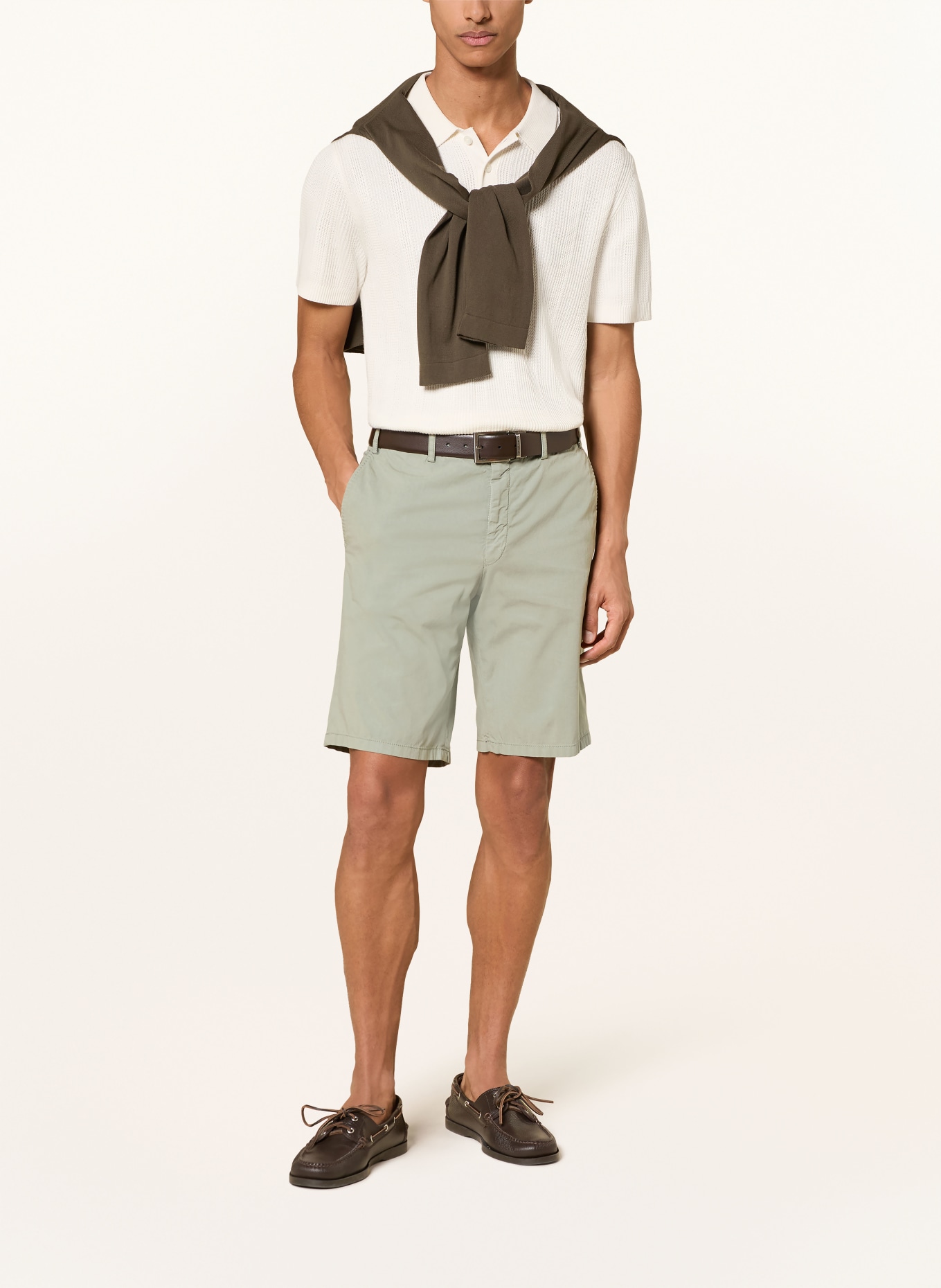 HILTL Short chino PARMINO: VERT CLAIR