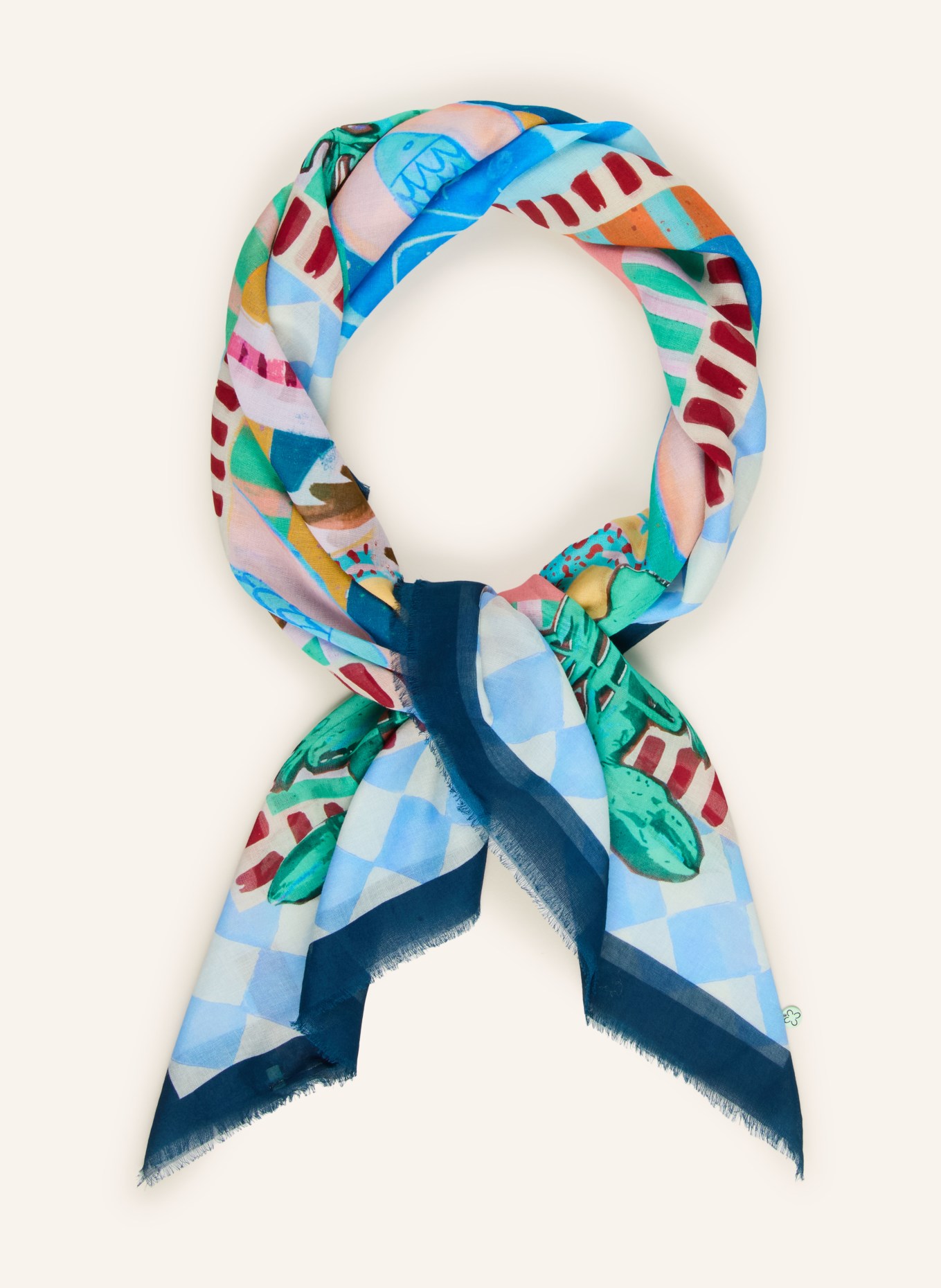 CODELLO Tuch: DUNKELBLAU / BRAUN / GELB