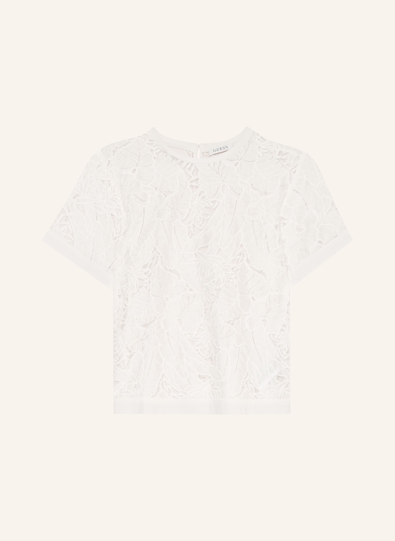 GUESS CASSANDRE Mesh T-Shirt: WHITE