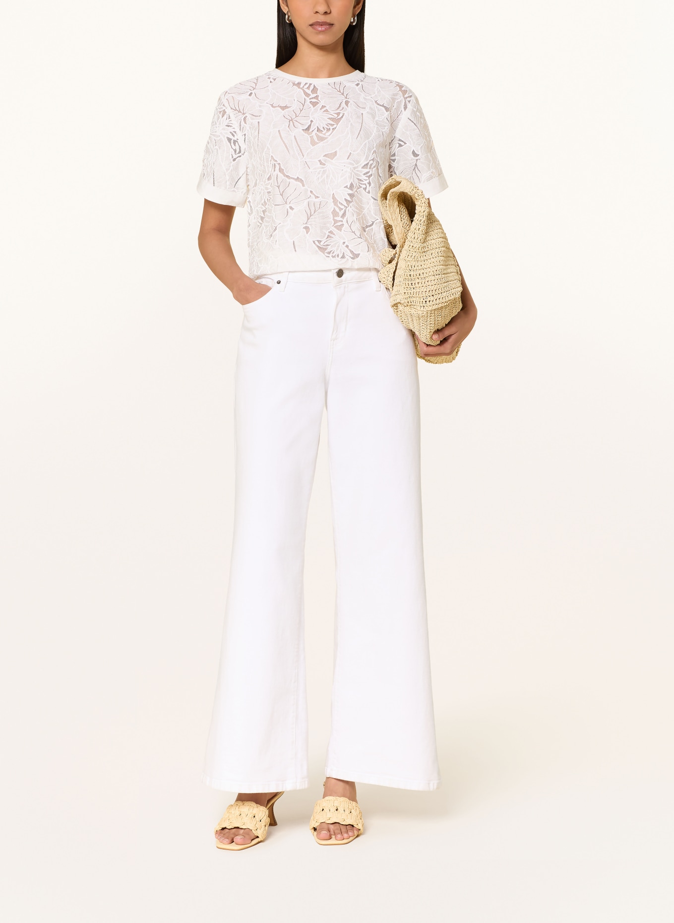 GUESS CASSANDRE Mesh T-Shirt: WHITE