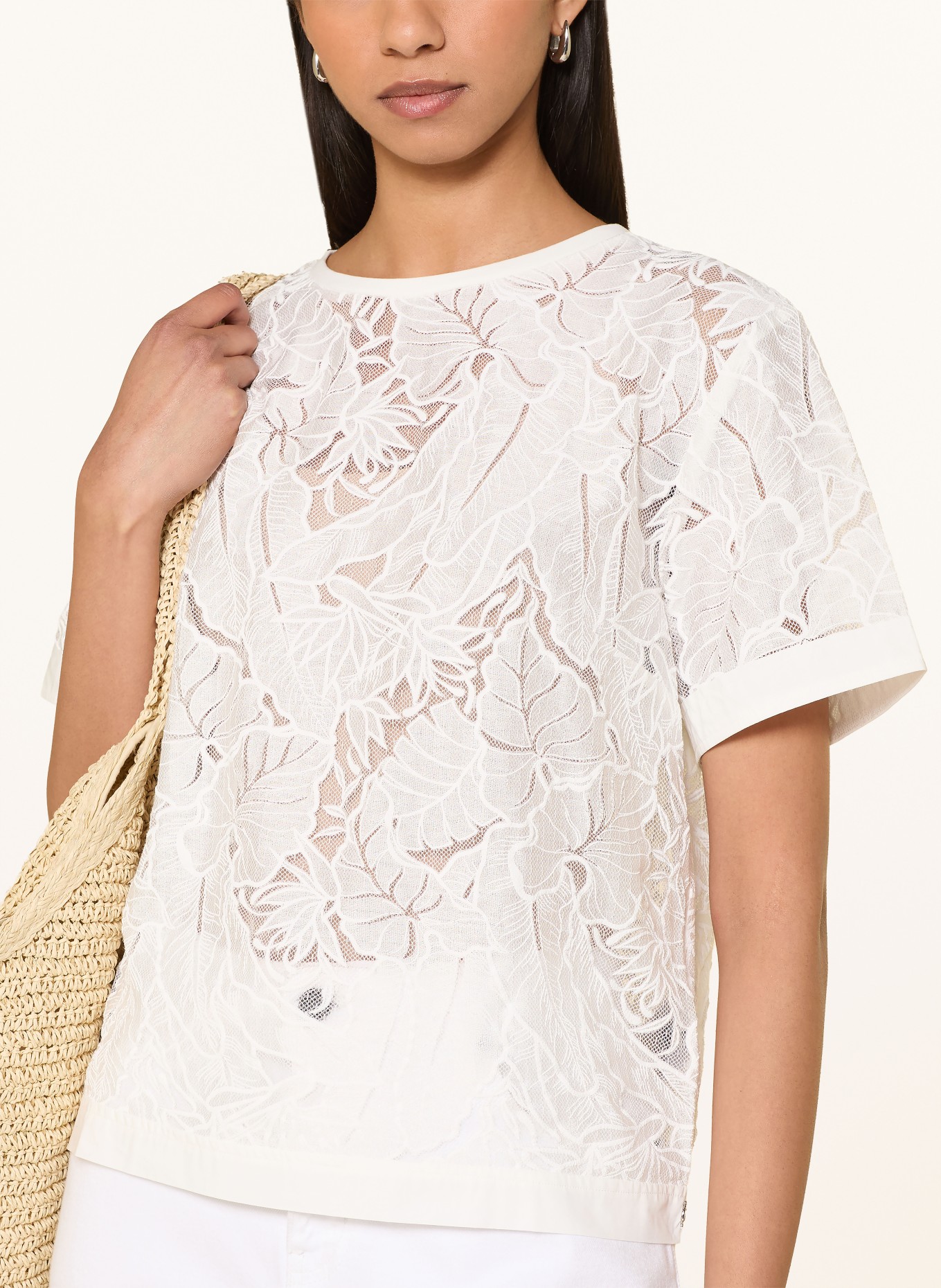 GUESS CASSANDRE Mesh T-Shirt: WHITE
