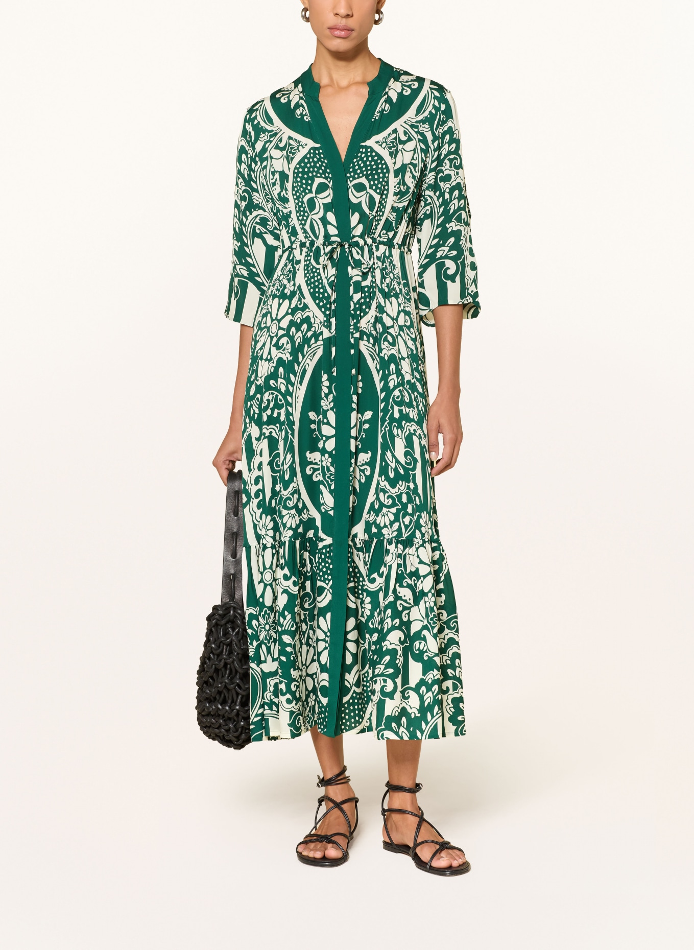 MARYAN MEHLHORN Sukienka plażowa HALCYON z rękawami 3/4: ZIELONY / KREMOWY