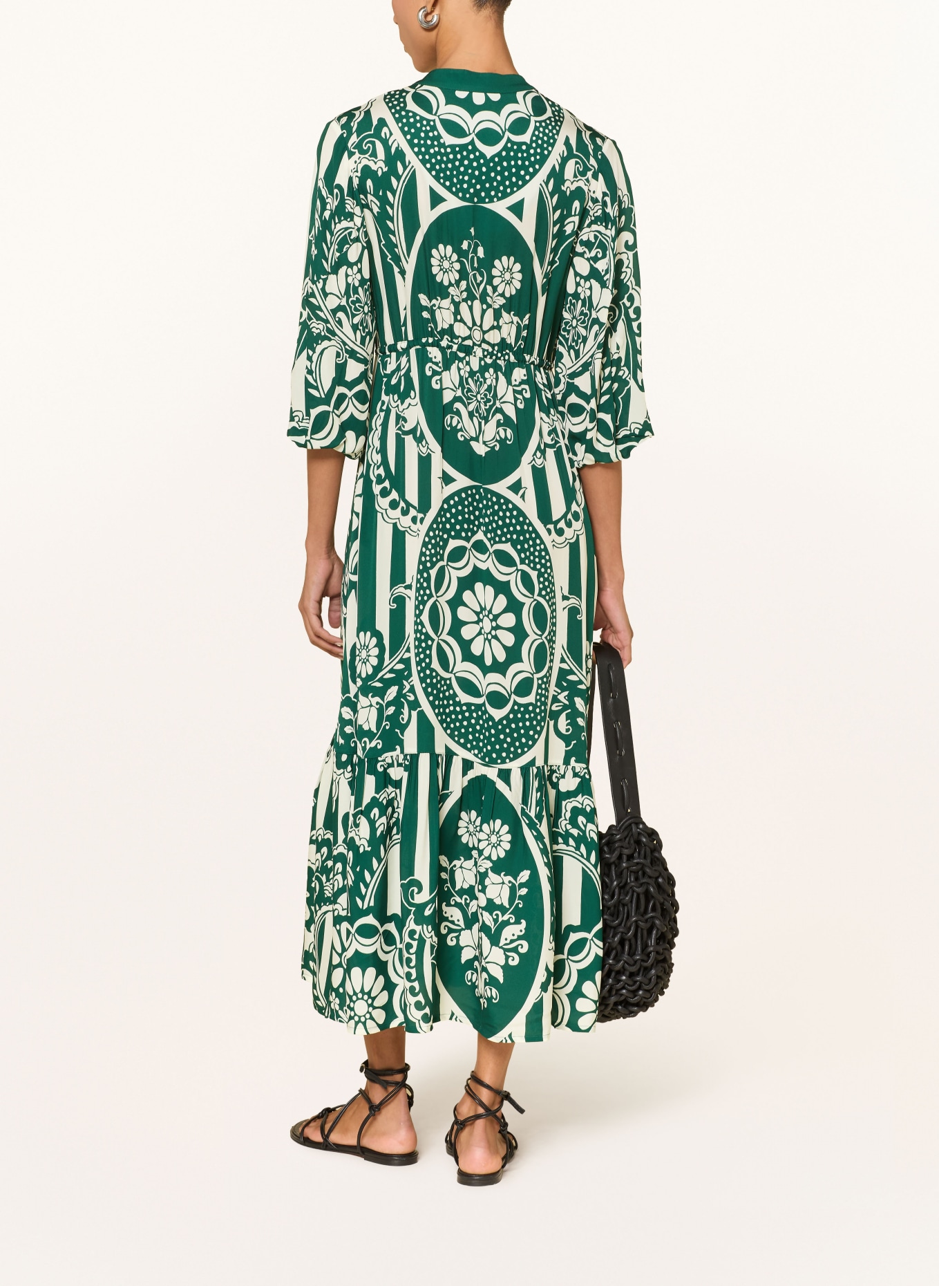 MARYAN MEHLHORN Sukienka plażowa HALCYON z rękawami 3/4: ZIELONY / KREMOWY