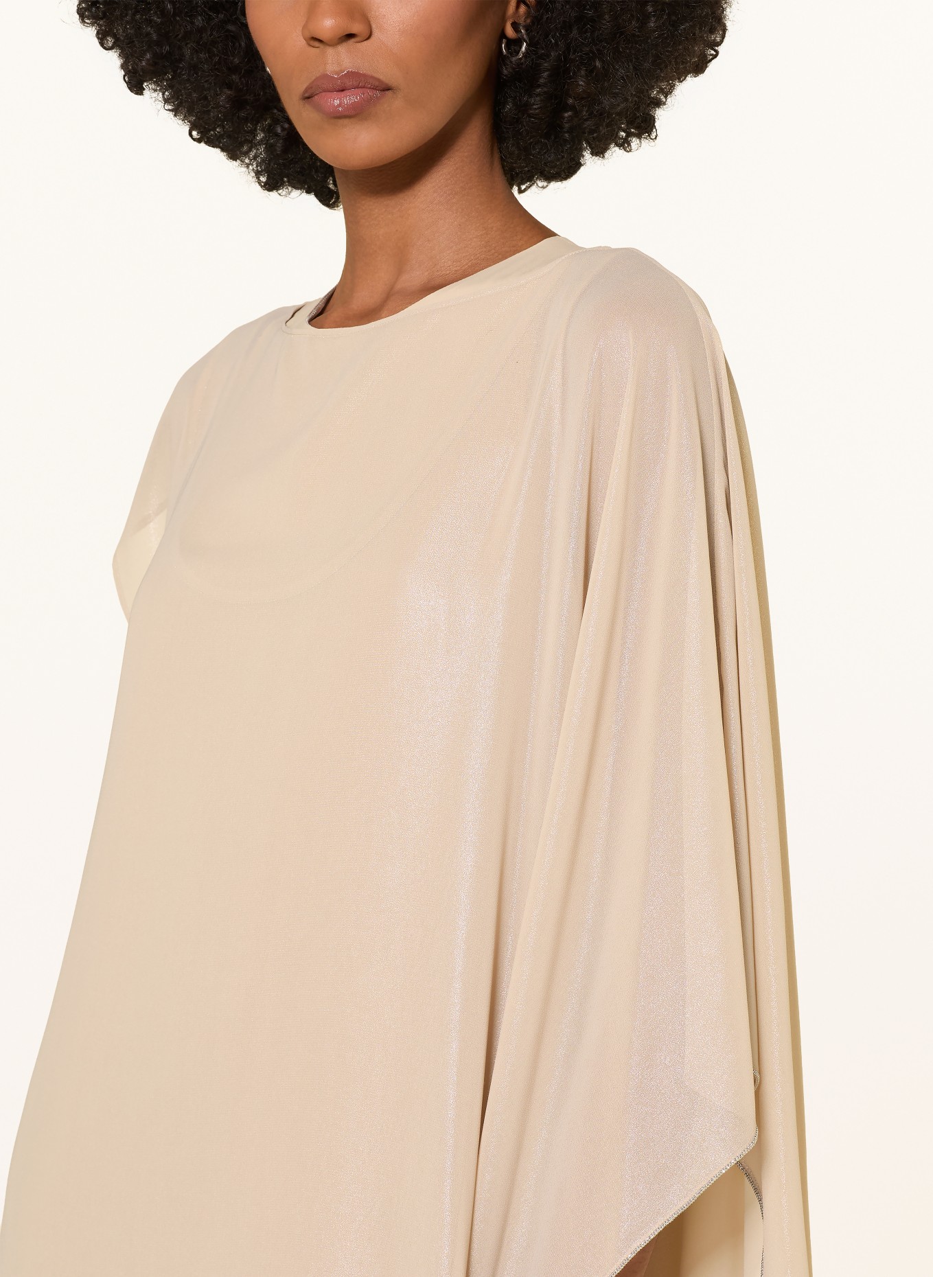 PESERICO Blusenshirt mit Schmucksteinen: BEIGE