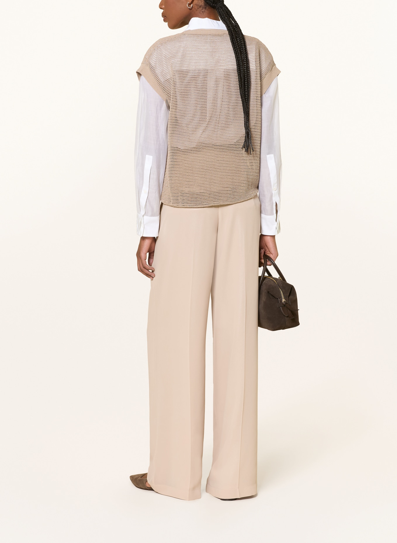 PESERICO Pantalon en marlène: BEIGE