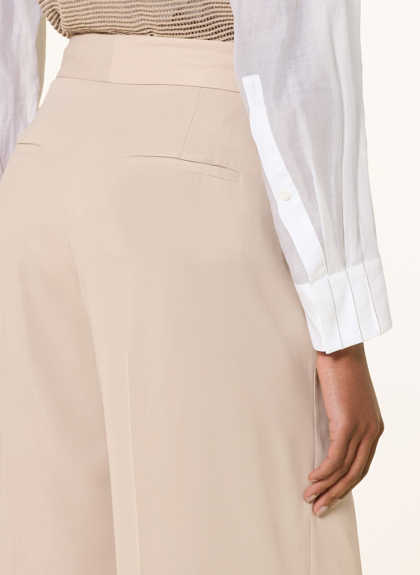 PESERICO Pantalon en marlène: BEIGE