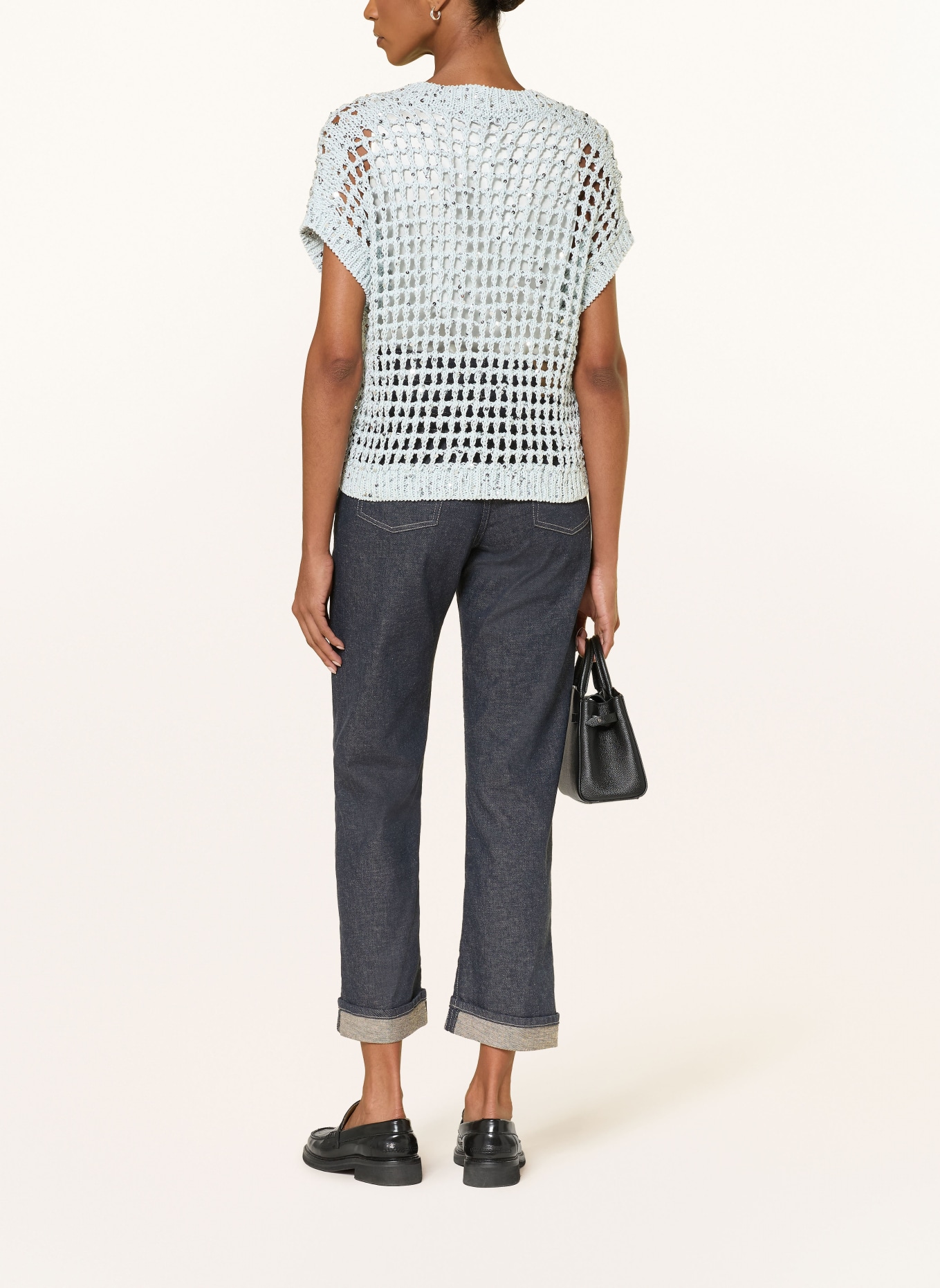 PESERICO Sequin cardigan: LIGHT BLUE