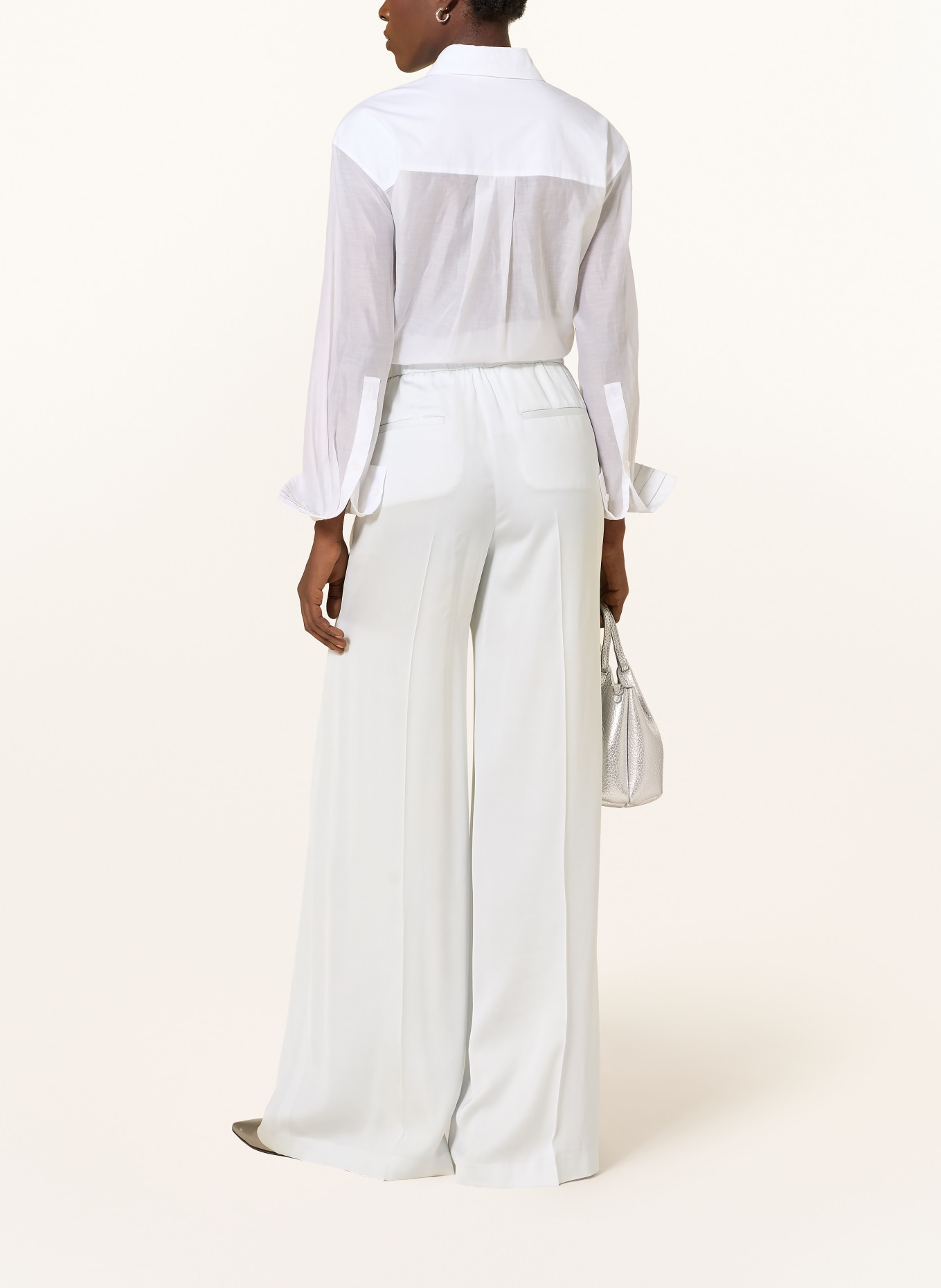 PESERICO Spodnie z satyny z kamieniami ozdobnymi: JASNONIEBIESKI