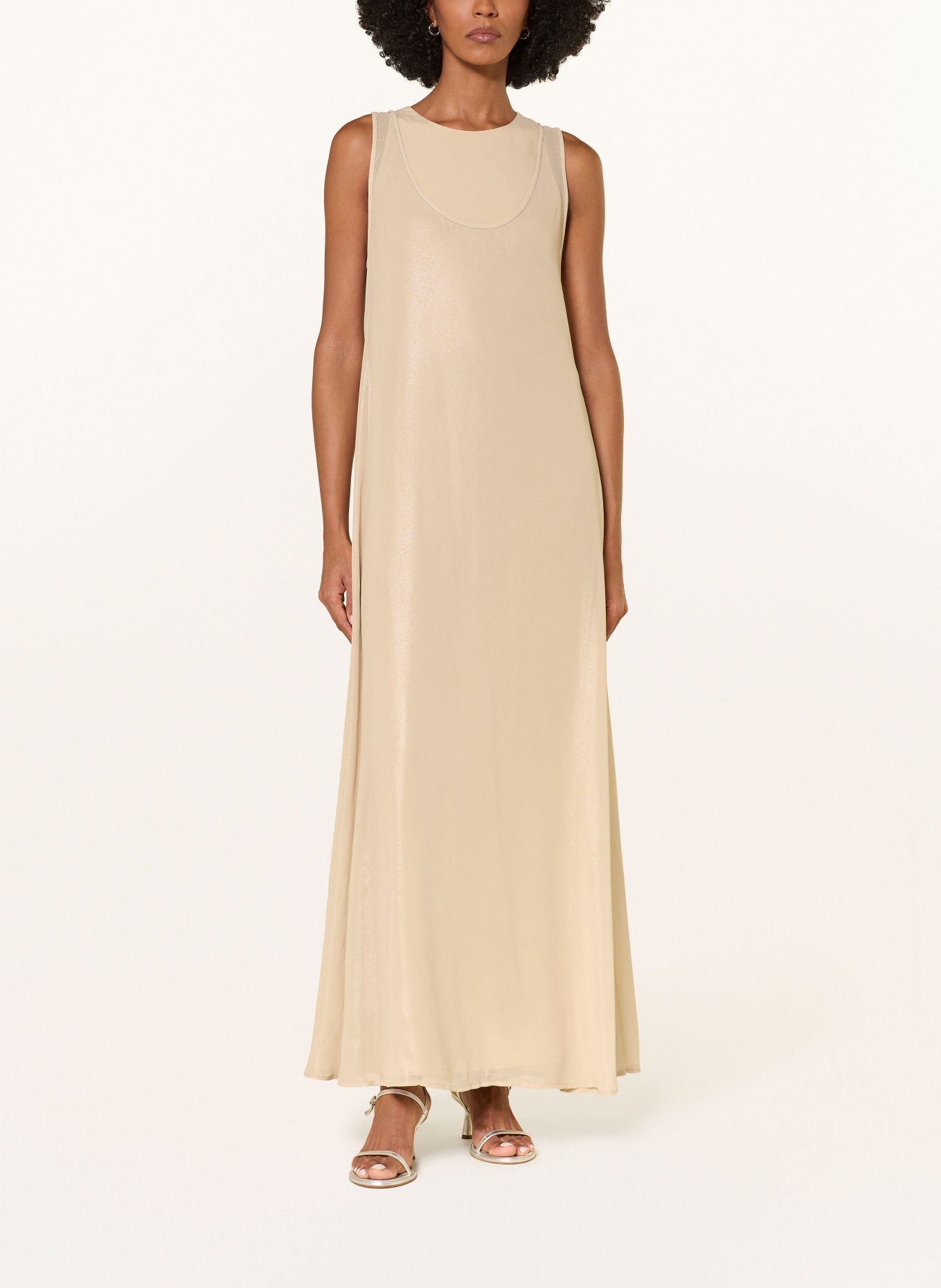 PESERICO Kleid mit Schmucksteinen: BEIGE