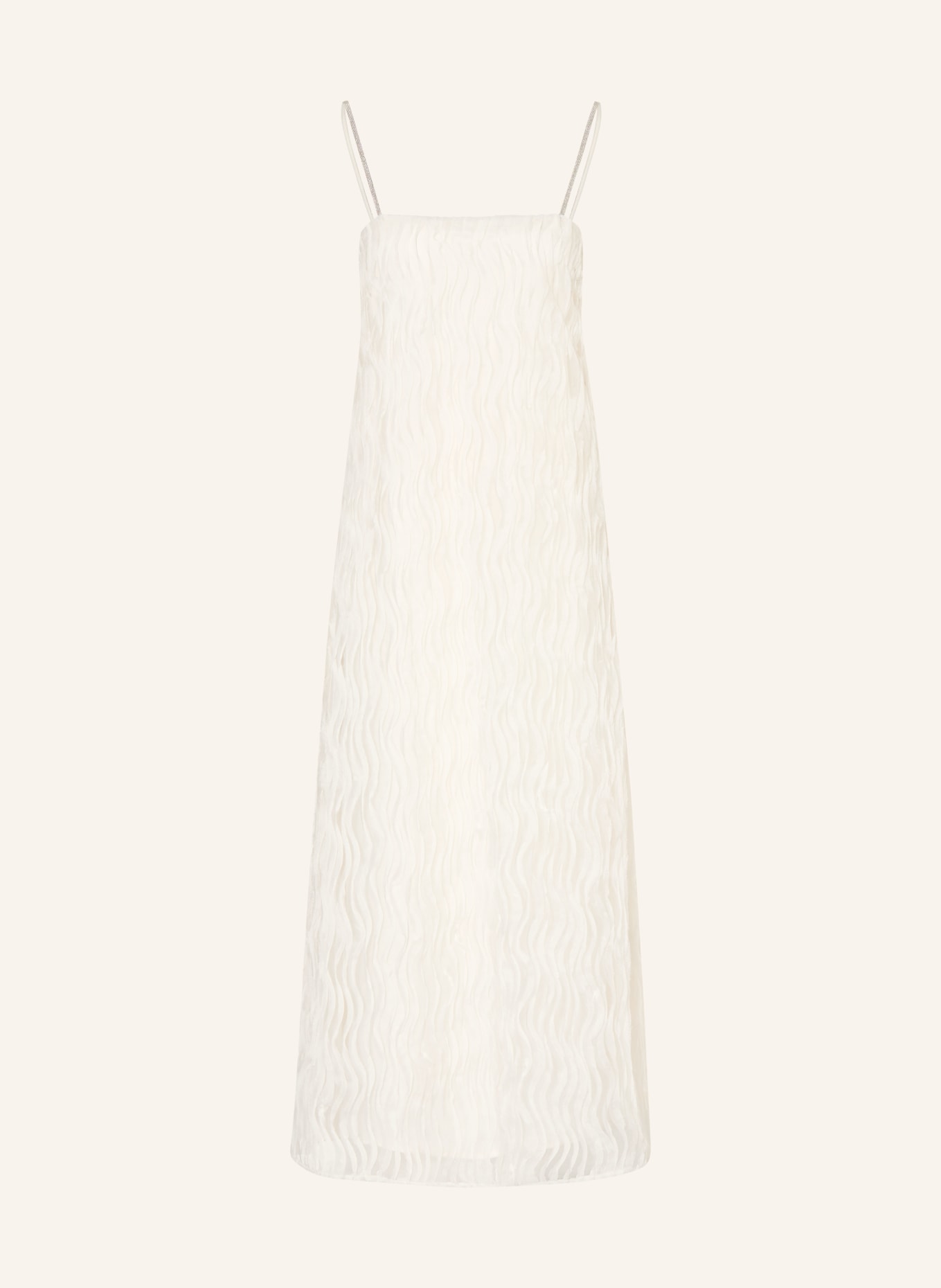 PESERICO Kleid mit Schmucksteinen: ECRU