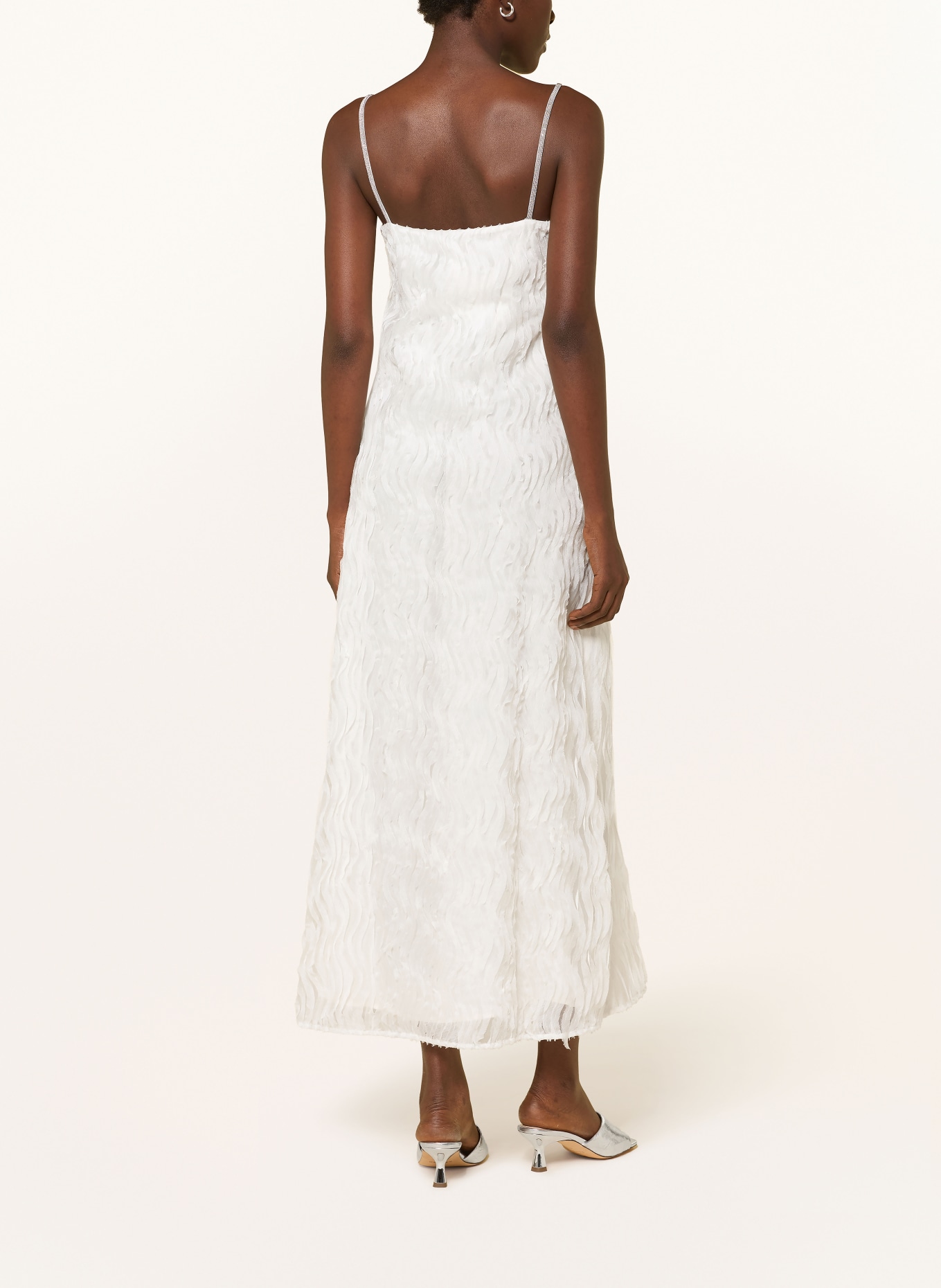 PESERICO Kleid mit Schmucksteinen: ECRU