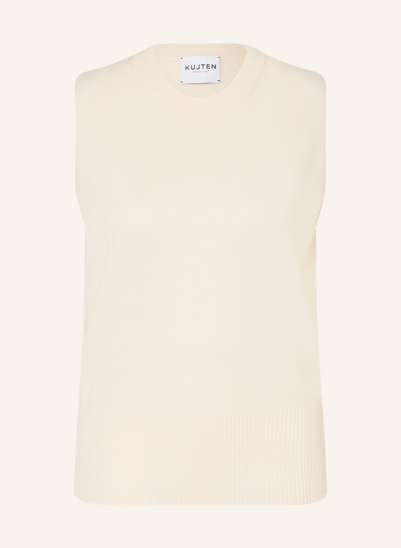 KUJTEN DIVINA Cashmere Sleeveless Sweater: CREAM