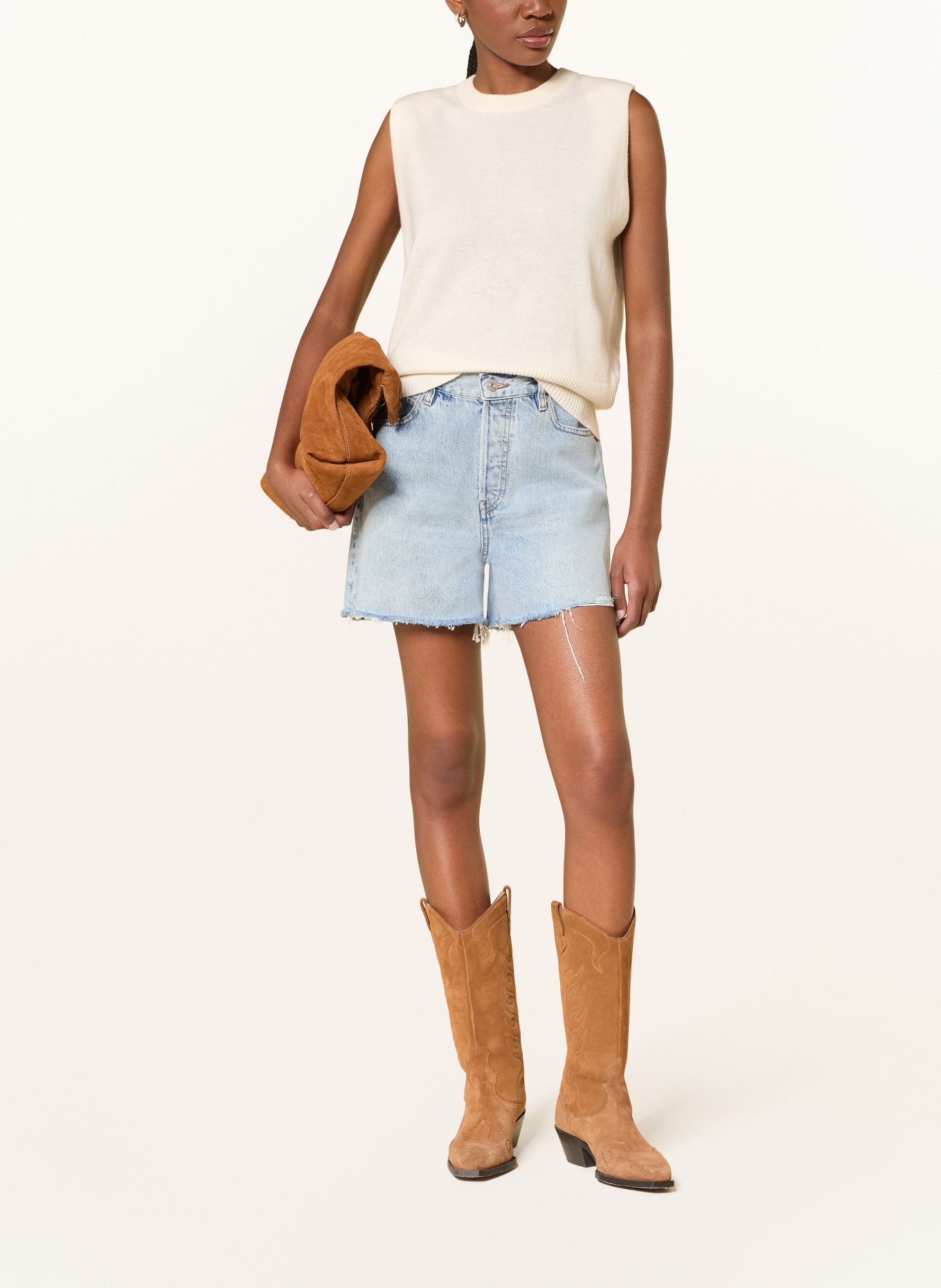 KUJTEN DIVINA Cashmere Sleeveless Sweater: CREAM