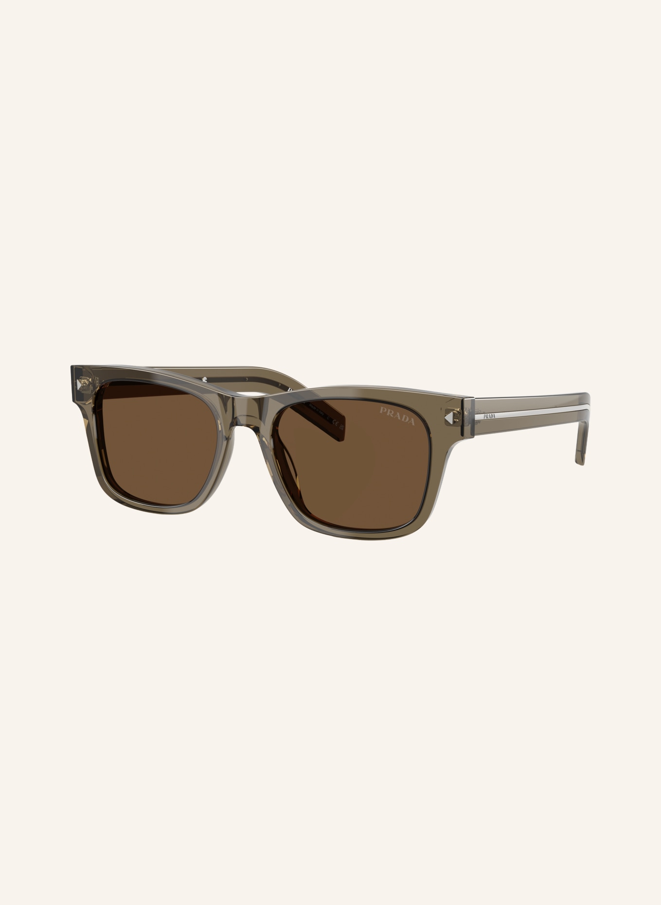 PRADA Sunglasses PR A17SF: OLIVE/ DARK BROWN